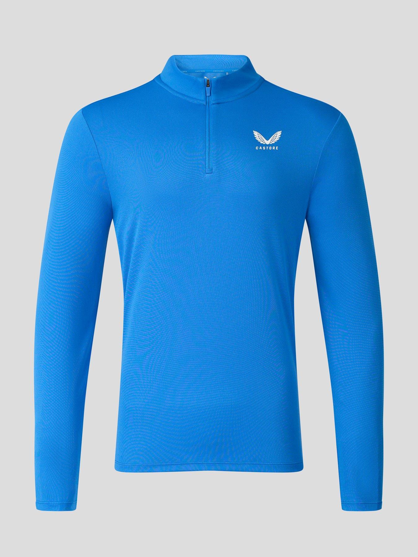 Castore Mens Training 1/4 Zip Long Sleeve Top, Blue, Size M, Men