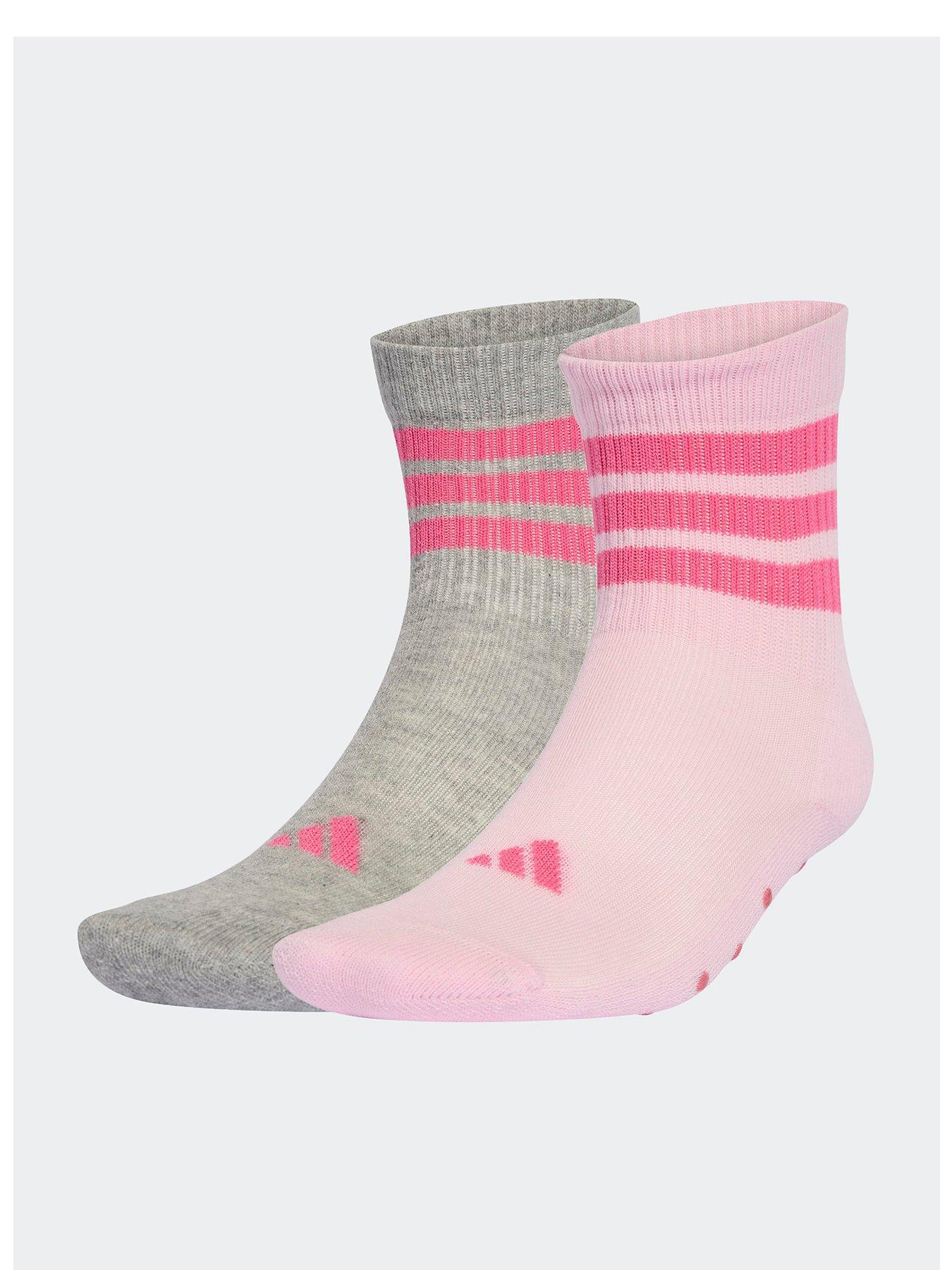 Image 1 of 4 of adidas Sportswear Kids No Slip Socks - Grey/Pink