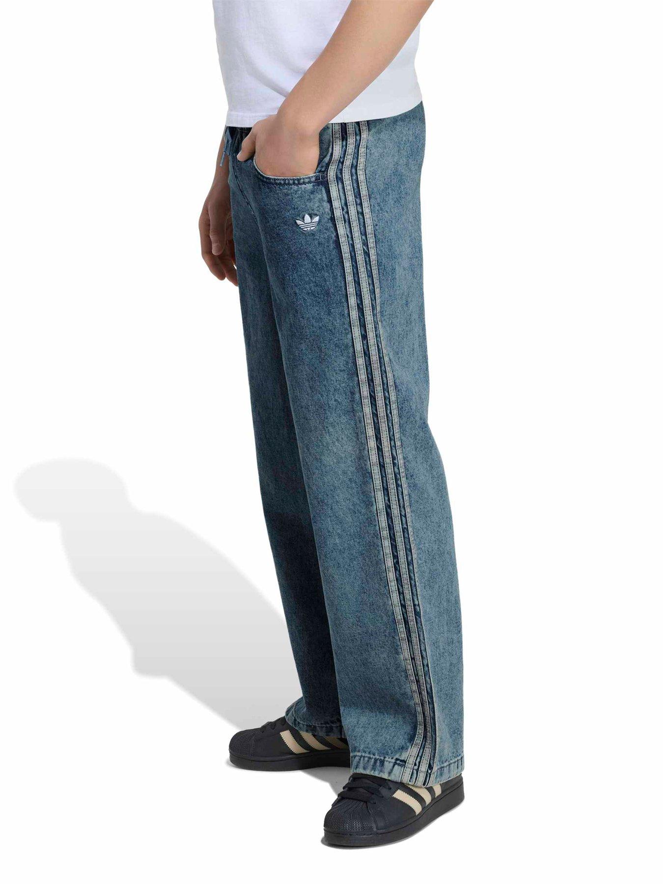 Adidas Firebird Denim - Kids Blue Cotton Pants - Size 13 -14 Years - Image 3