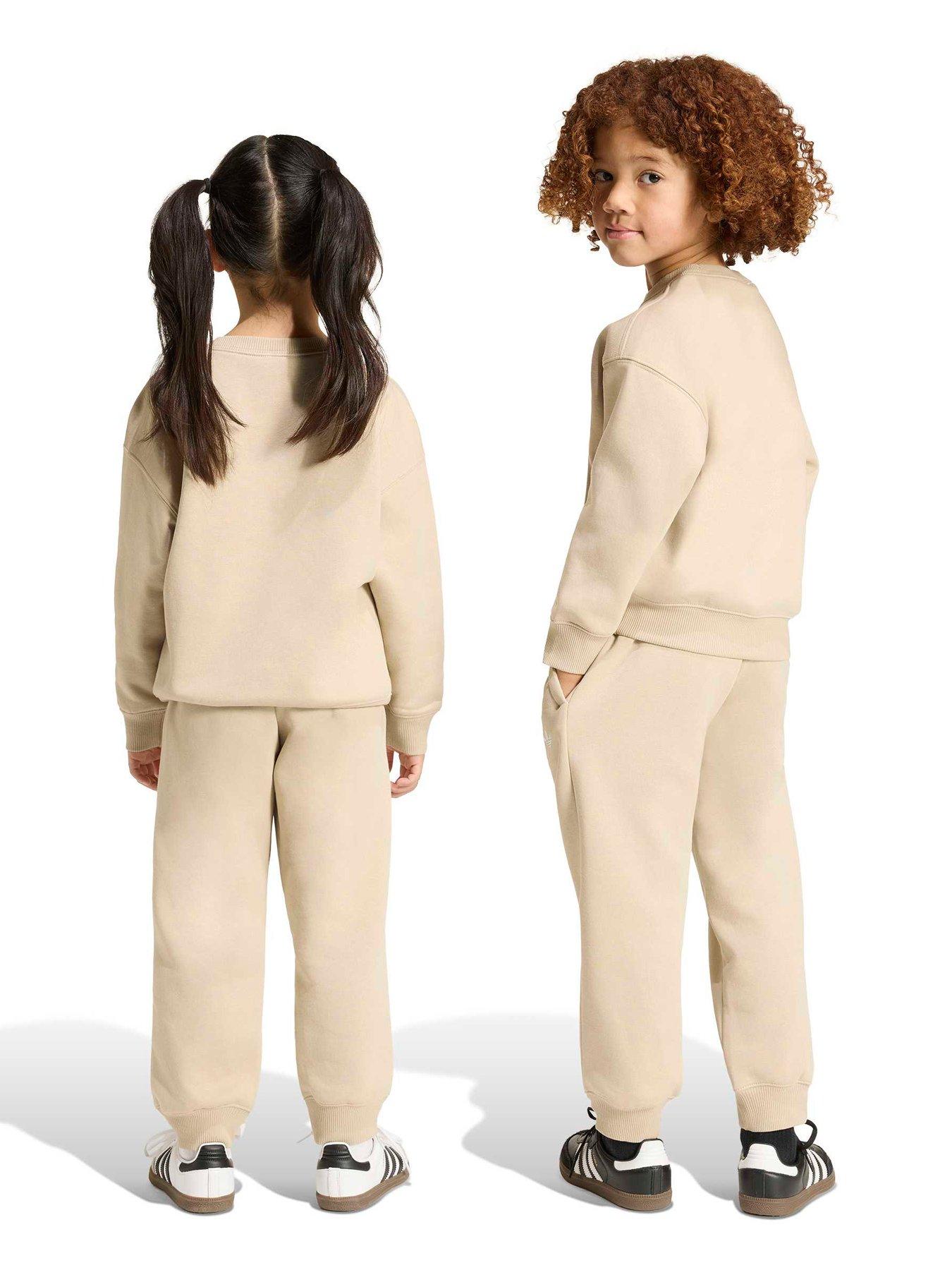 Image 2 of 5 of adidas Originals Kids Crew Jog Set - Beige