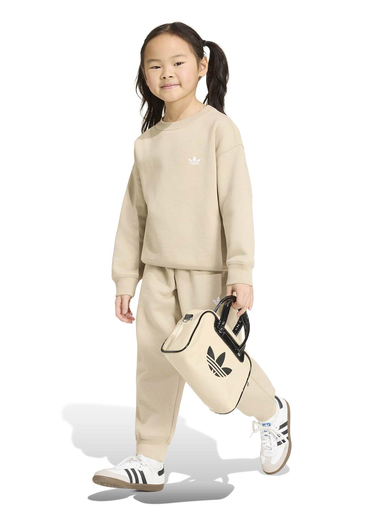 Image 3 of 5 of adidas Originals Kids Crew Jog Set - Beige