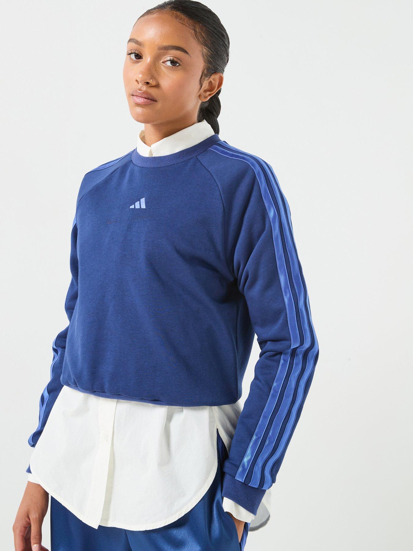 Image 1 of 6 of adidas Sportswear Junior Girls Satin Sweatshirt - Blue