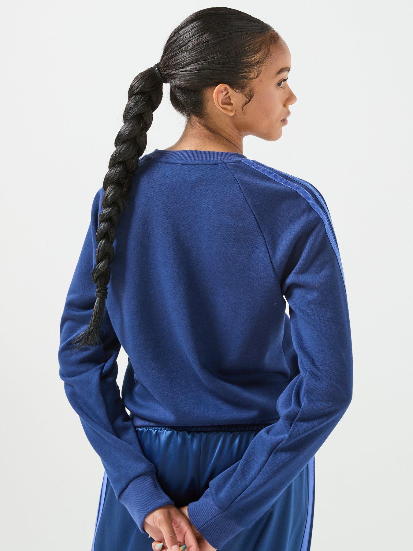 Image 2 of 6 of adidas Sportswear Junior Girls Satin Sweatshirt - Blue