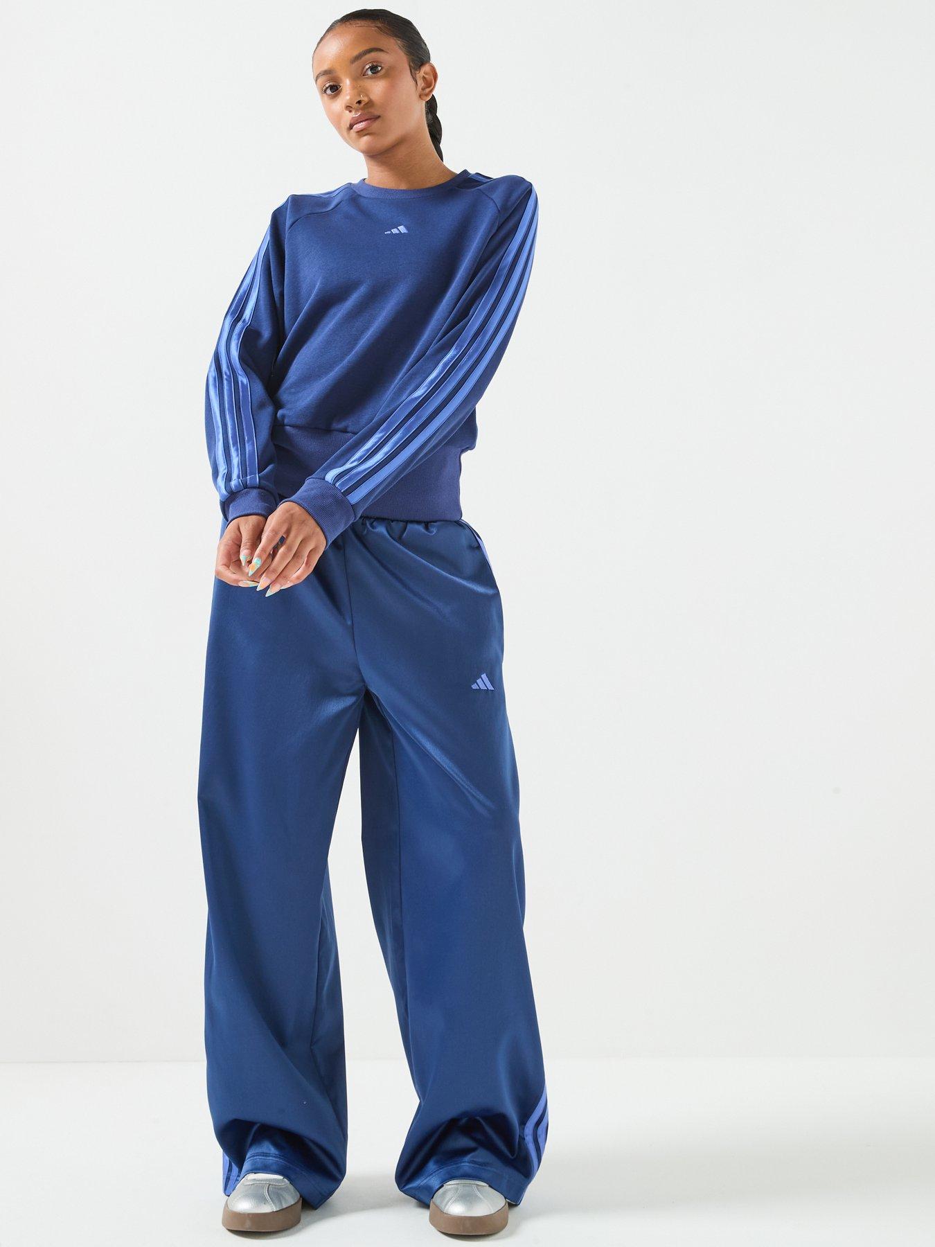 Image 3 of 6 of adidas Sportswear Junior Girls Satin Sweatshirt - Blue
