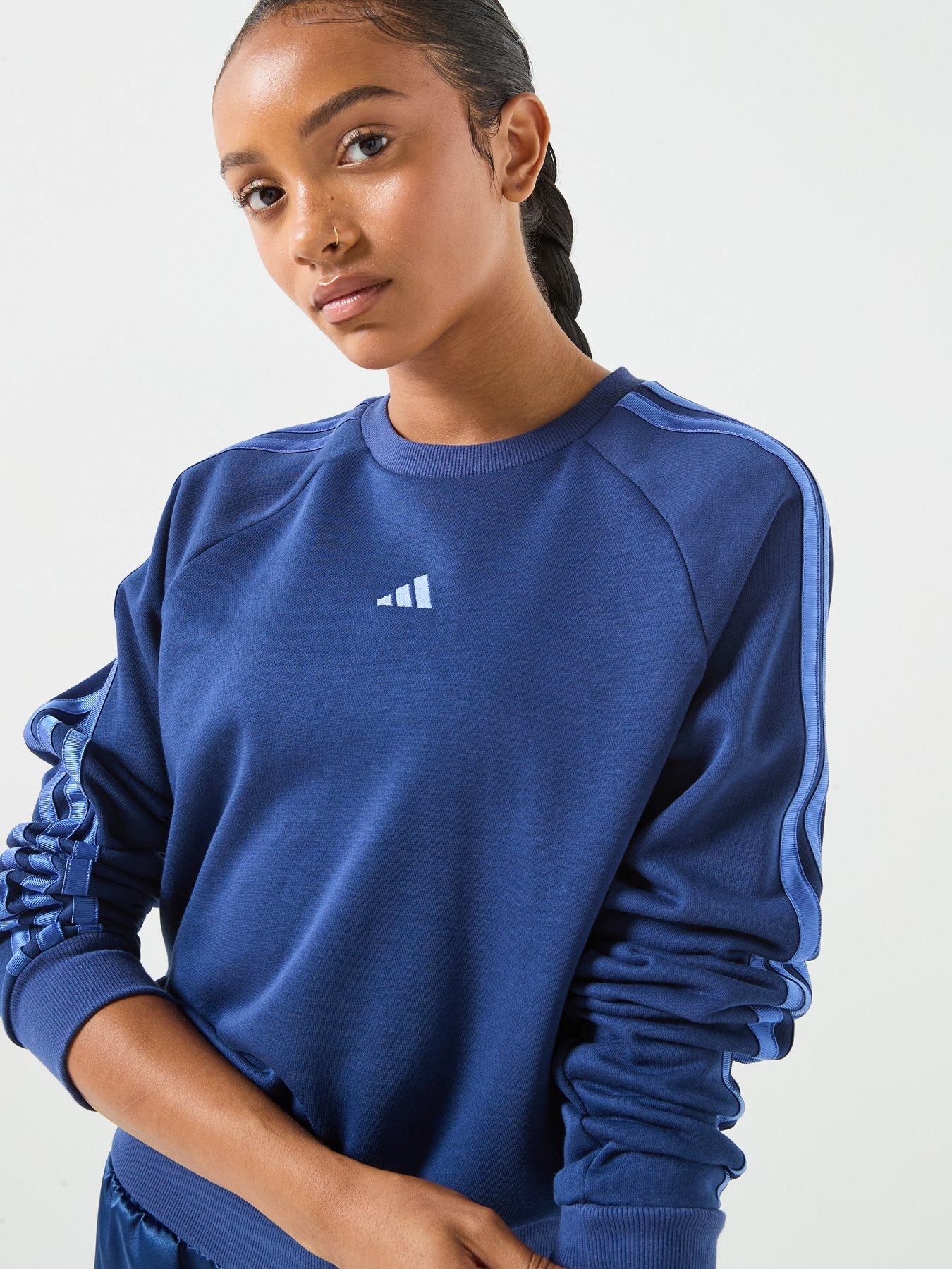 Image 4 of 6 of adidas Sportswear Junior Girls Satin Sweatshirt - Blue