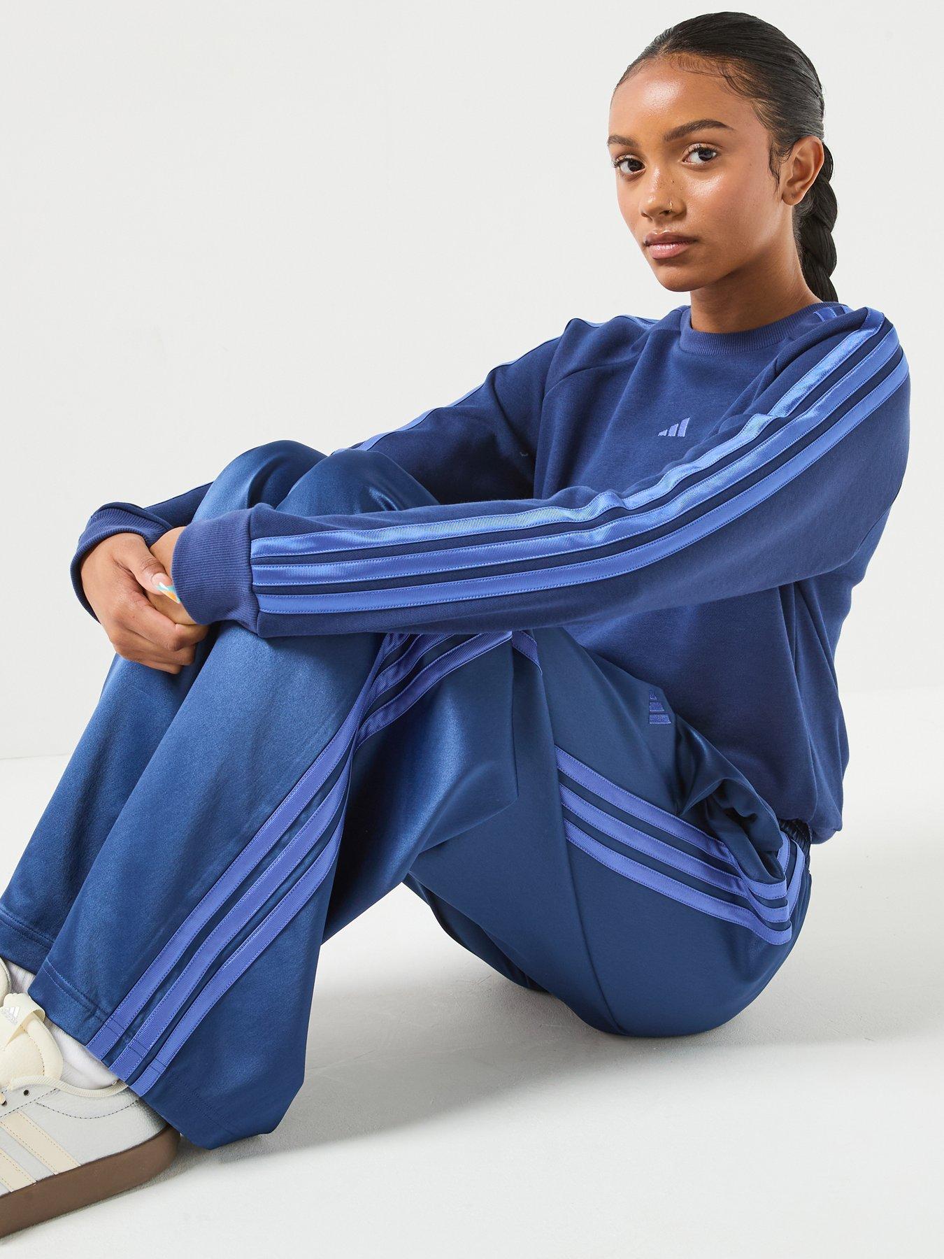 Image 6 of 6 of adidas Sportswear Junior Girls Satin Sweatshirt - Blue