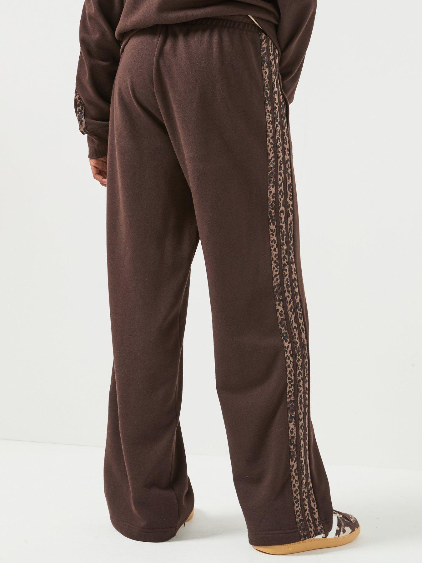 Image 2 of 6 of adidas Sportswear Junior Girls 3 Stripe Wide Leg Pant - Brown