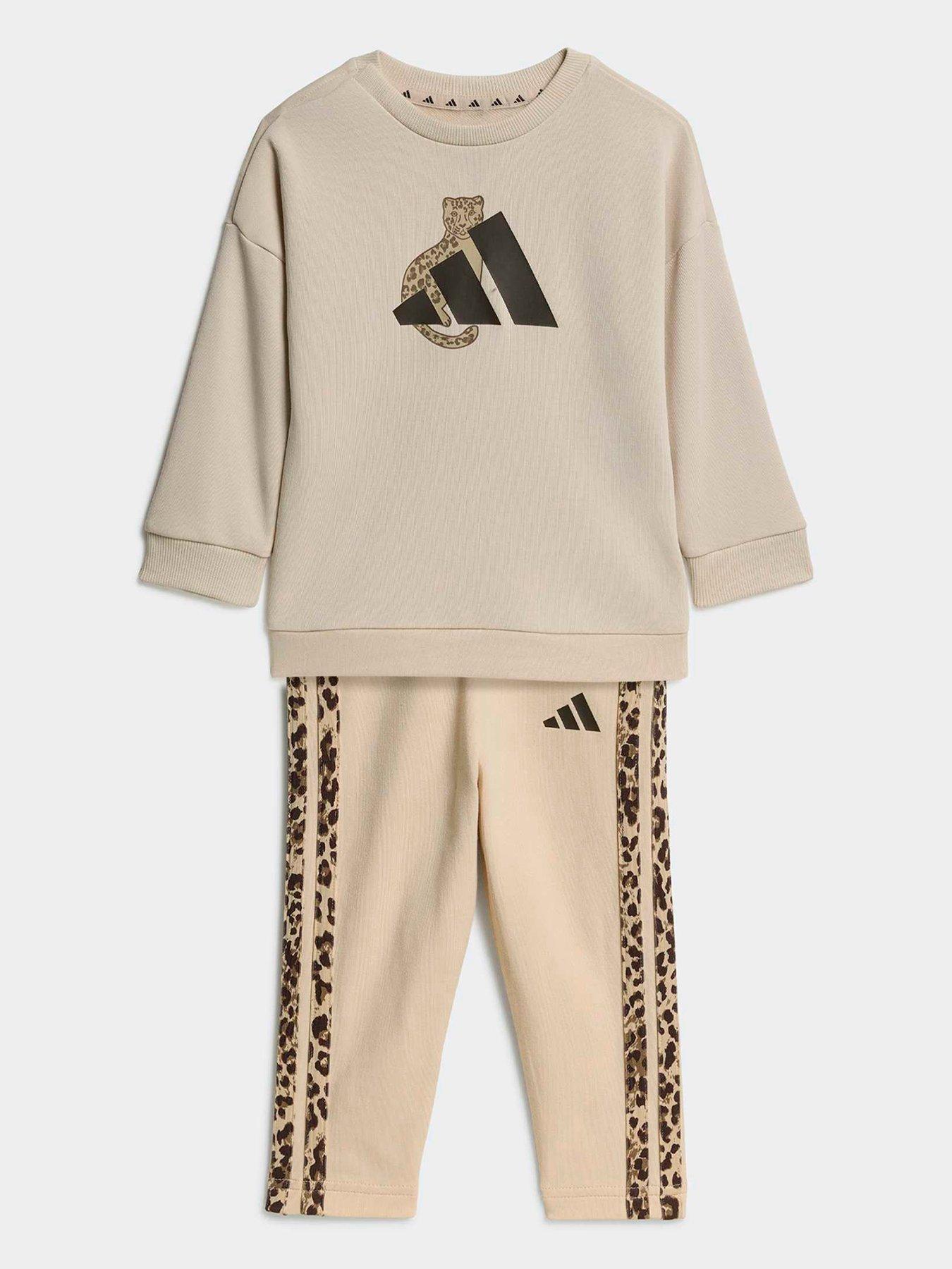 Image 1 of 1 of adidas Sportswear Infants Girls Sweatshirt &amp; Jogger Set - Beige