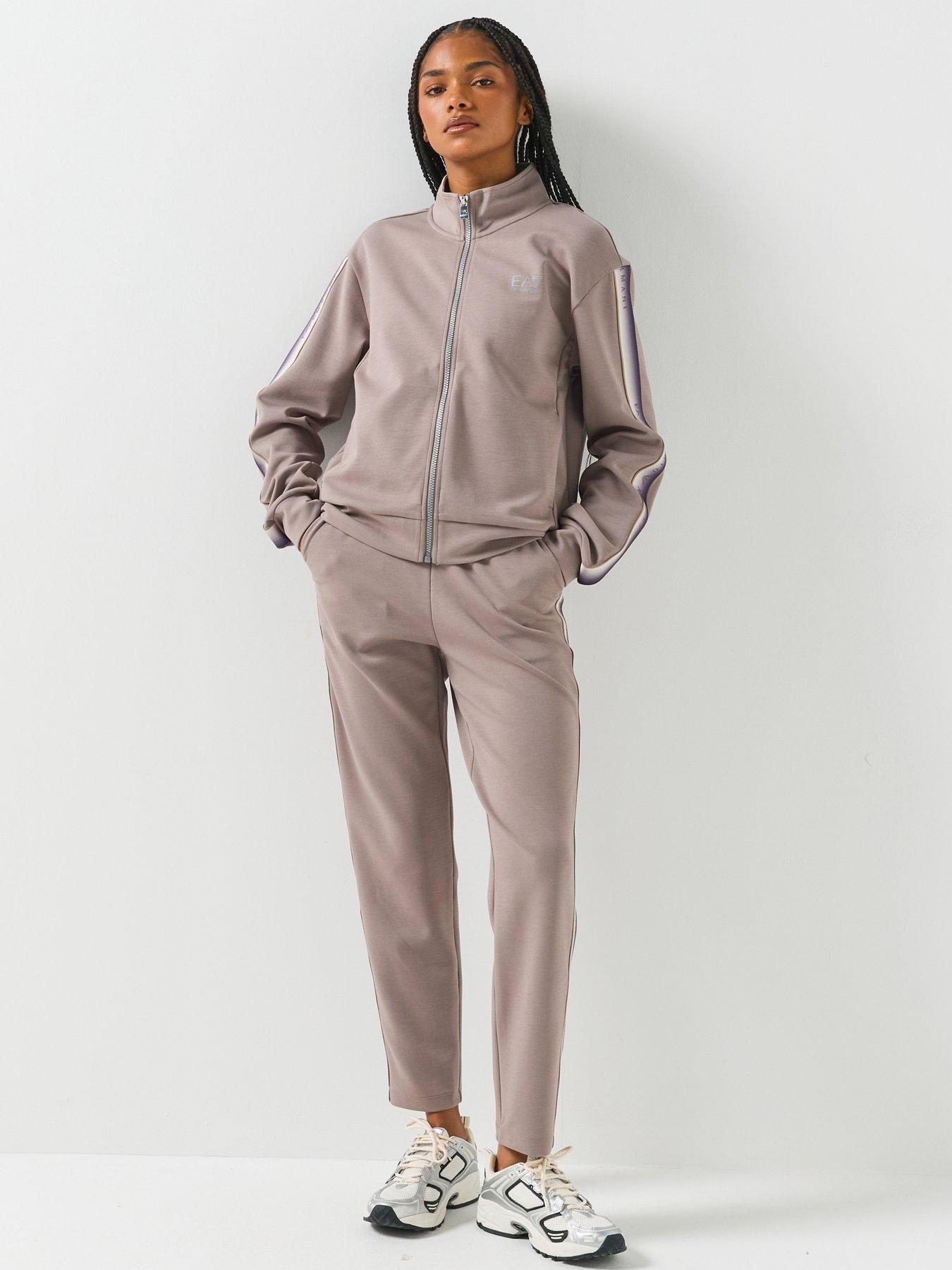 EA7 Emporio Armani Women's Track Jacket and Joggers Tracksuit Grey, Grey, Size S, Women