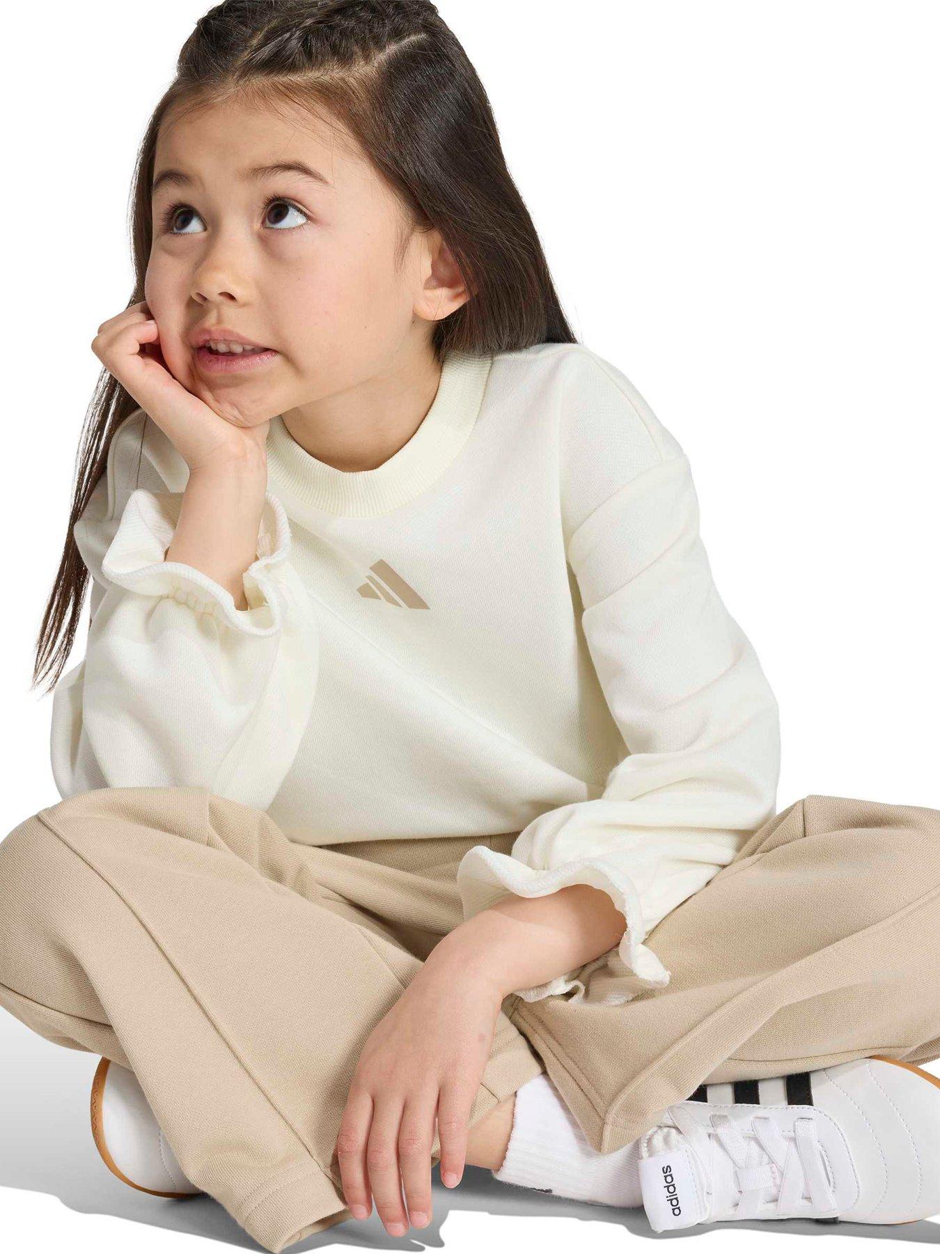 Image 4 of 5 of adidas Sportswear Girls Tracksuit - Cream/beige