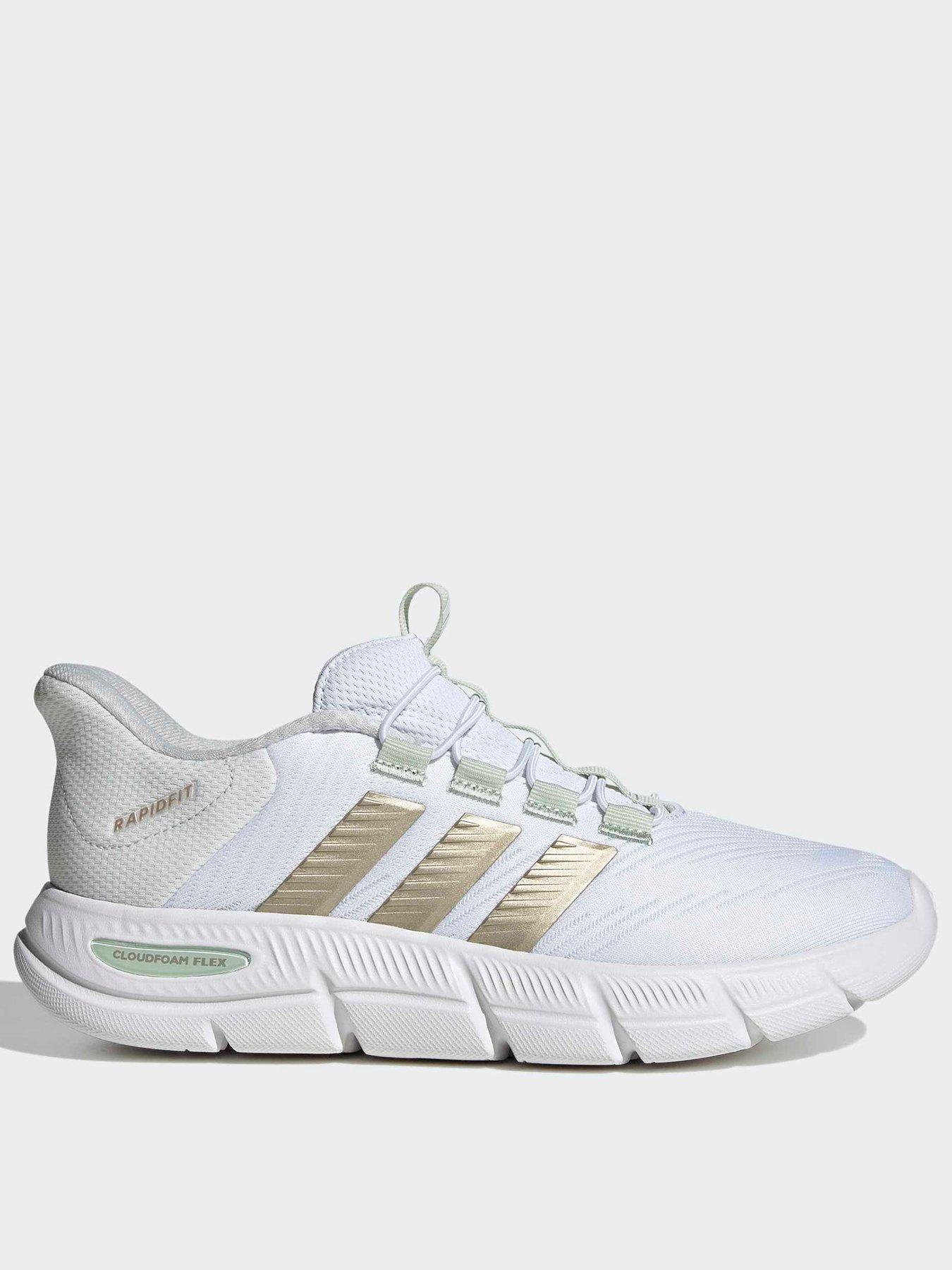 Image 1 of 7 of adidas Sportswear Women's Cloudfoam Flex Rapidfit Shoes - Cloud White / Cyber Metallic / Linen Green