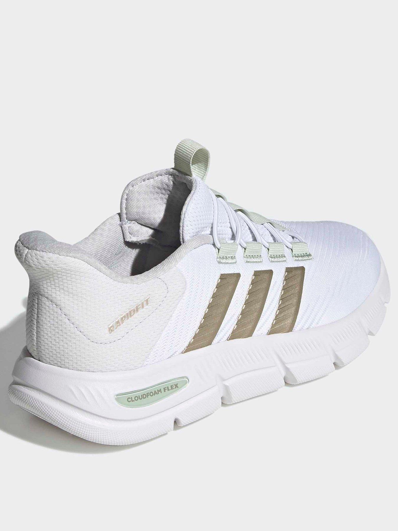 Image 3 of 7 of adidas Sportswear Women's Cloudfoam Flex Rapidfit Shoes - Cloud White / Cyber Metallic / Linen Green