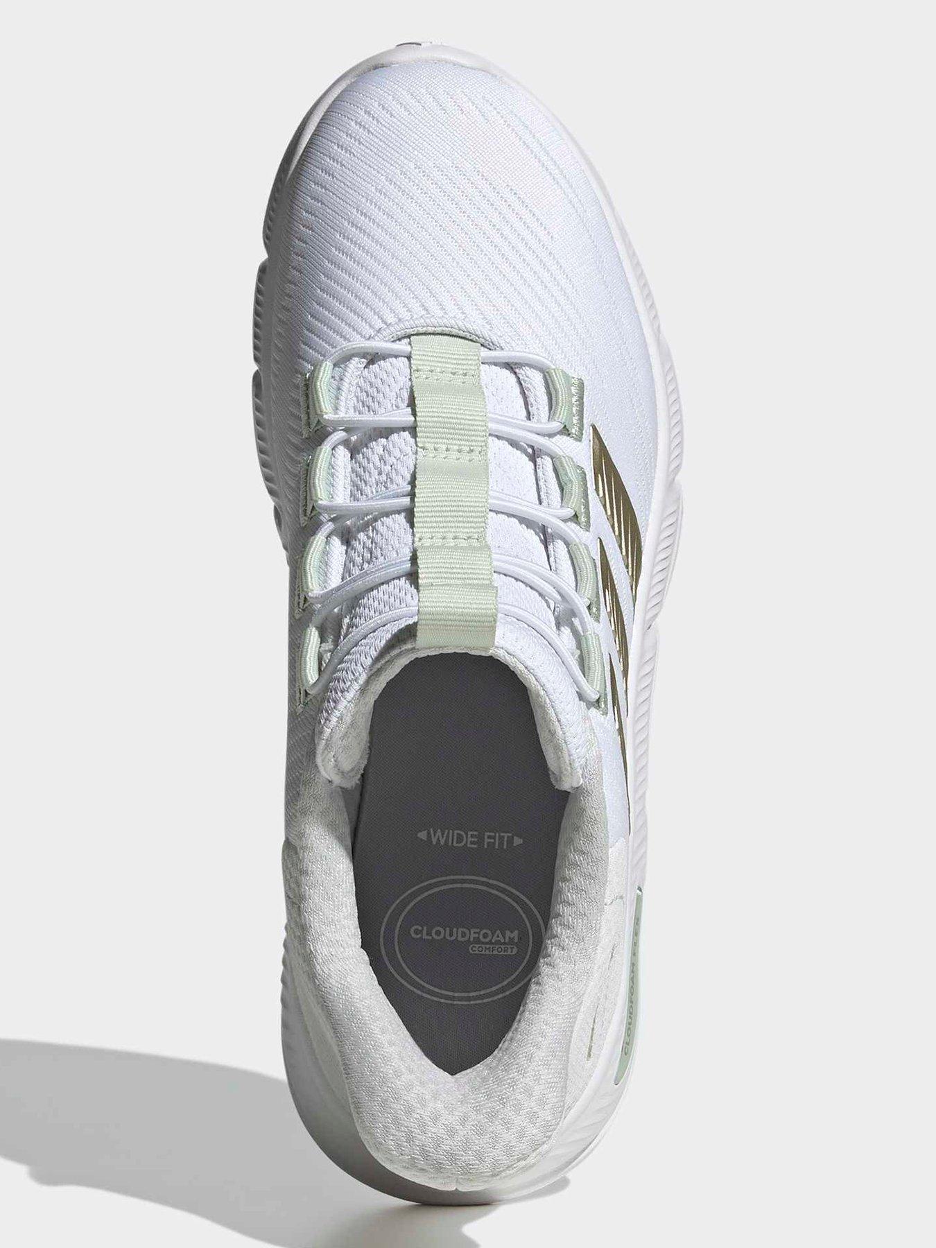 Image 4 of 7 of adidas Sportswear Women's Cloudfoam Flex Rapidfit Shoes - Cloud White / Cyber Metallic / Linen Green