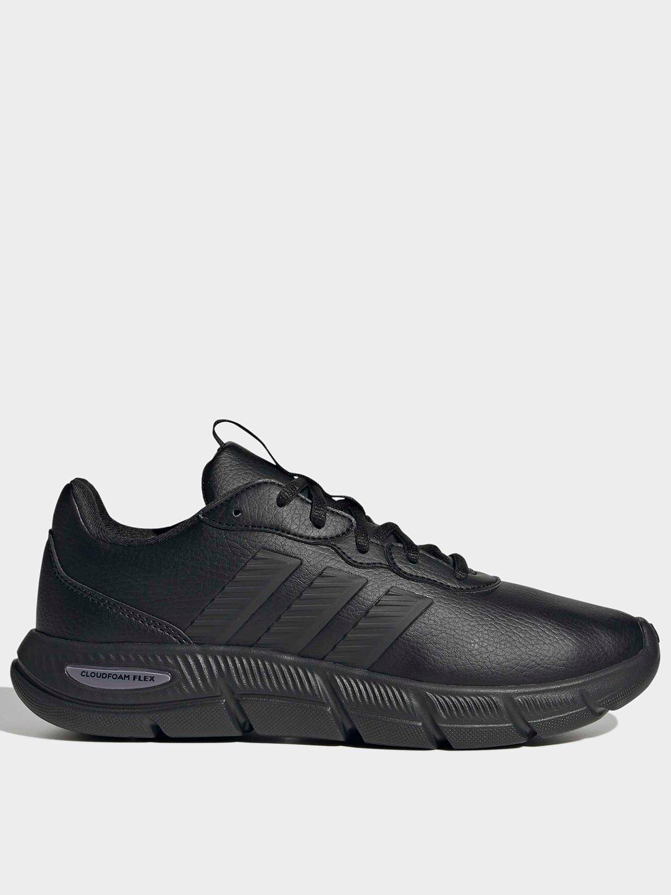 Image 1 of 7 of adidas Sportswear Women's Leather Cloudfoam Flex Lace-Up Trainers - Black