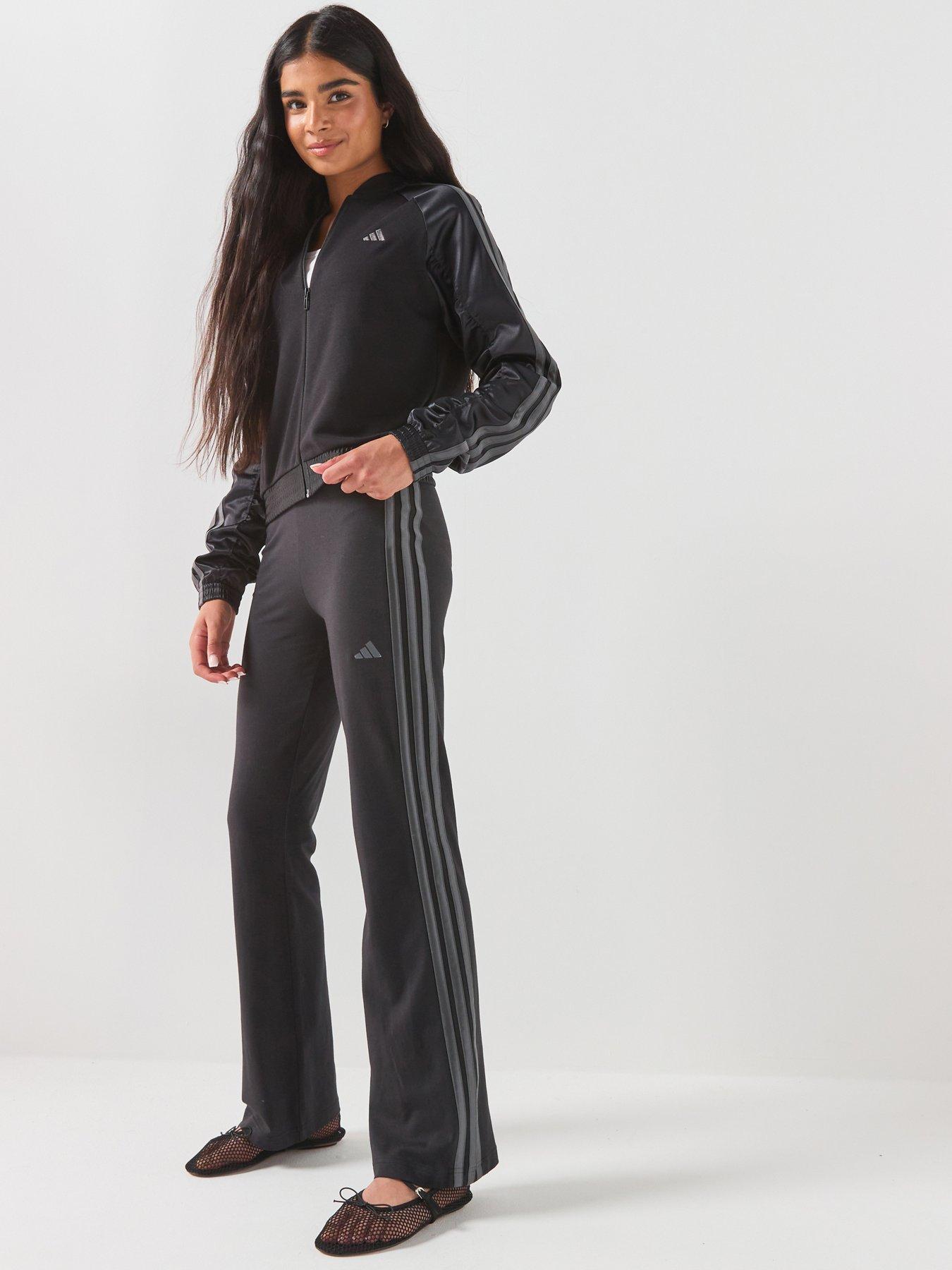 Image 1 of 6 of adidas Sportswear Junior Girls Flared Leggings - Black