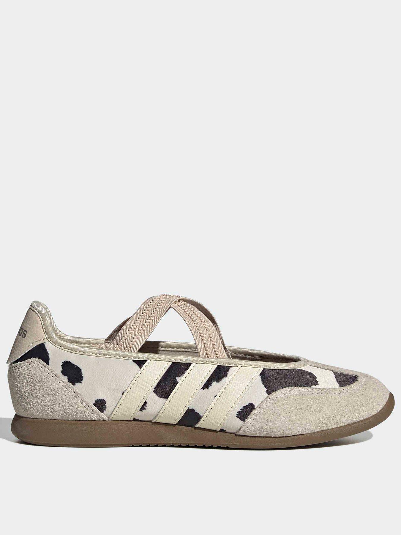 Adidas Sportswear Women'S Leather & Textile Mary Jane With Elastic Strap Closure - White