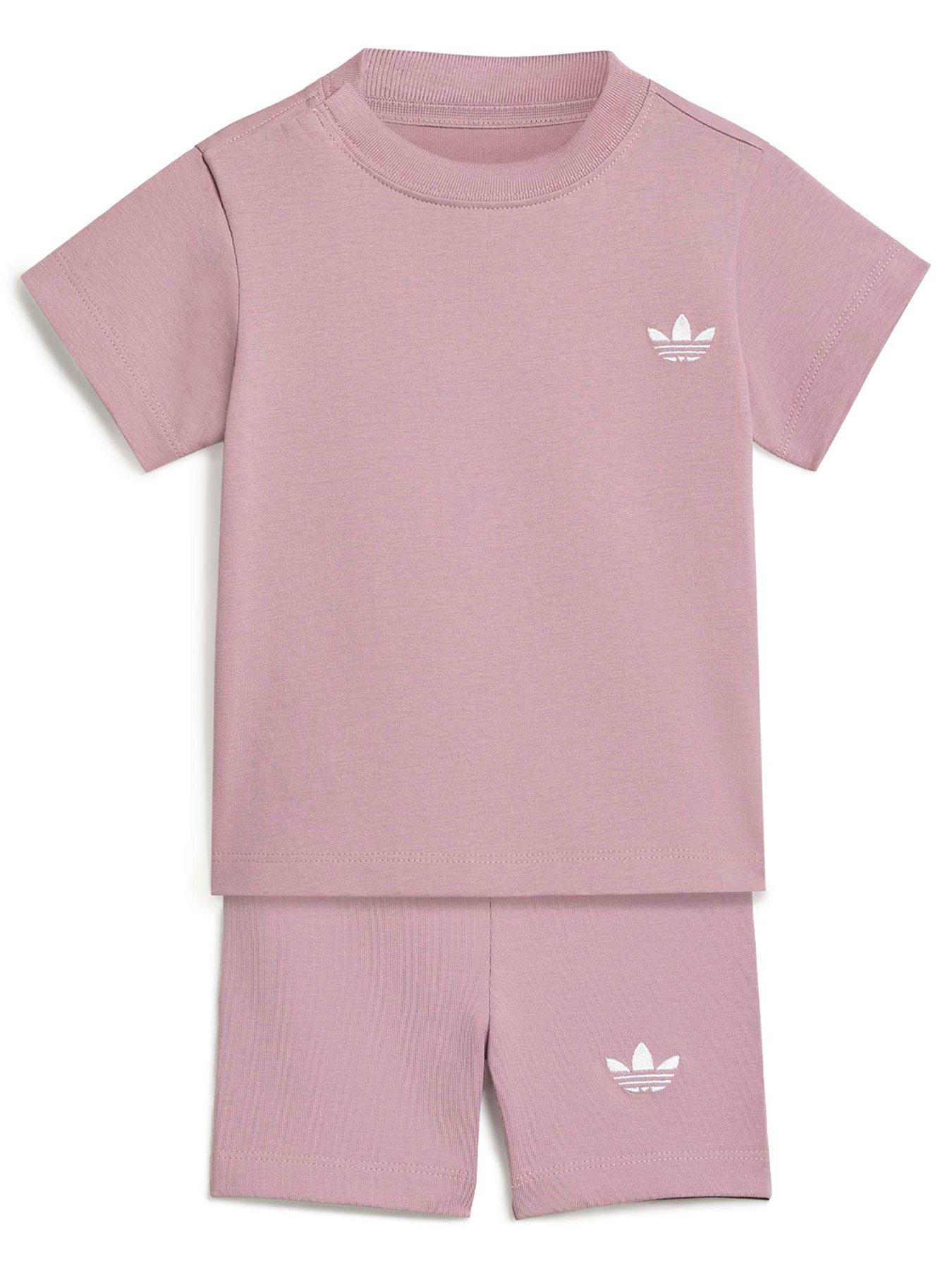 adidas Originals Infant T-Shirt Short Set, Purple, Size 18-24 Months