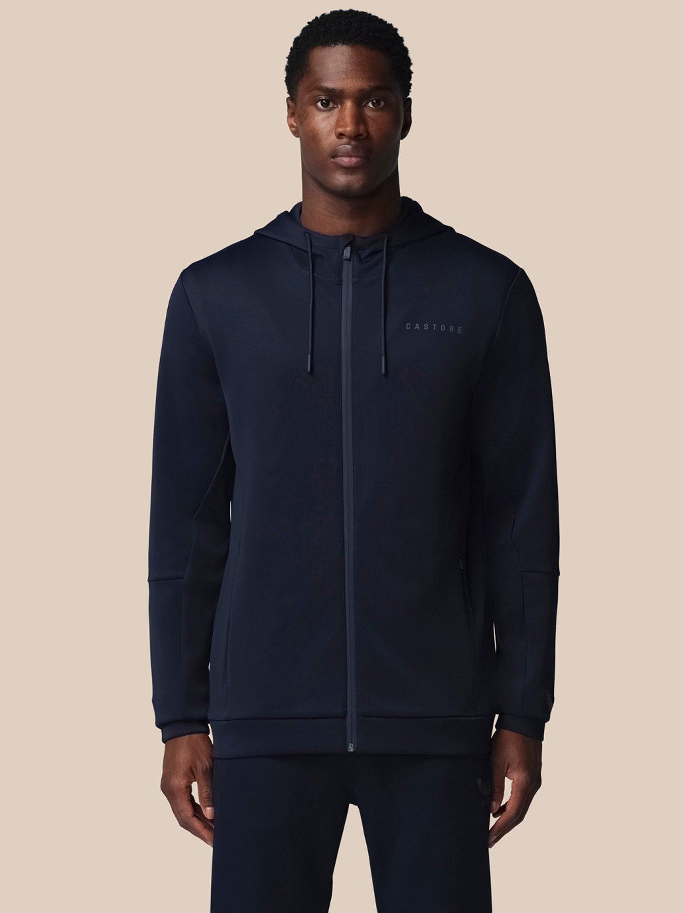 Castore Mens Training Flex Full Zip Stretch Hoodie, Navy, Size S, Men