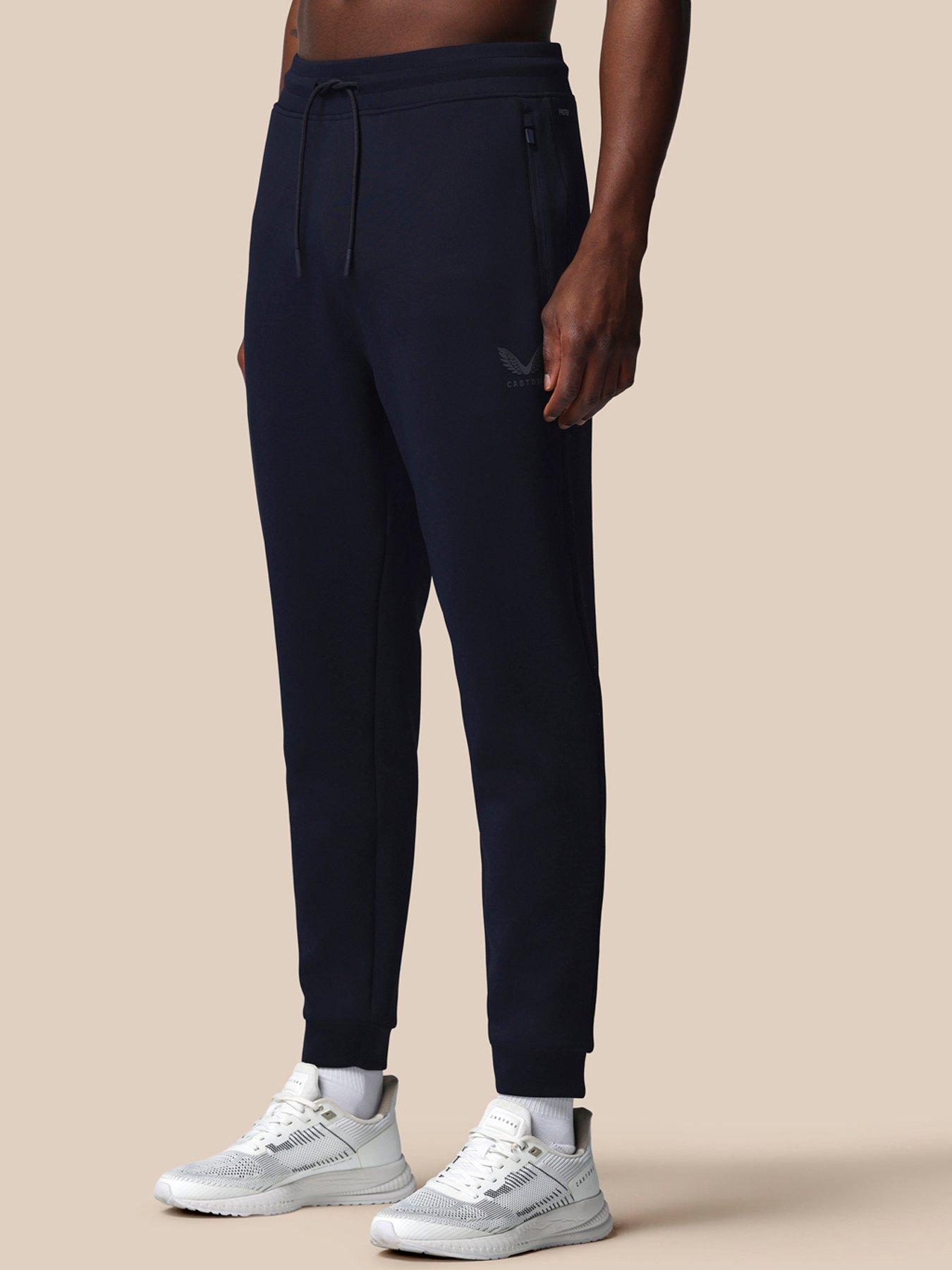 Castore Mens Training Flex Stretch Zip Pocket Joggers, Navy, Size M, Men