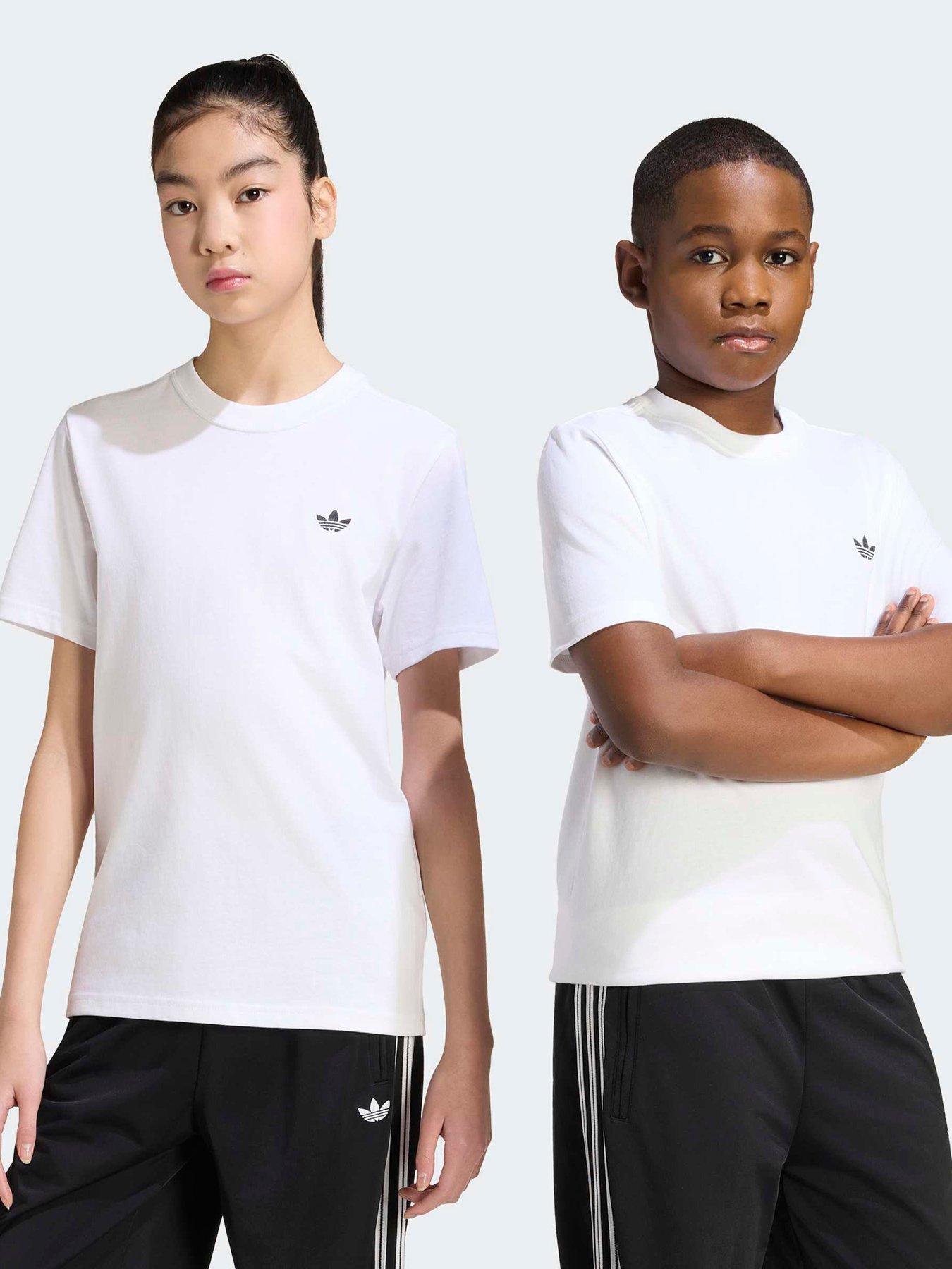 adidas Originals Unisex Junior Regular Tee, White, Size 7-8 Years