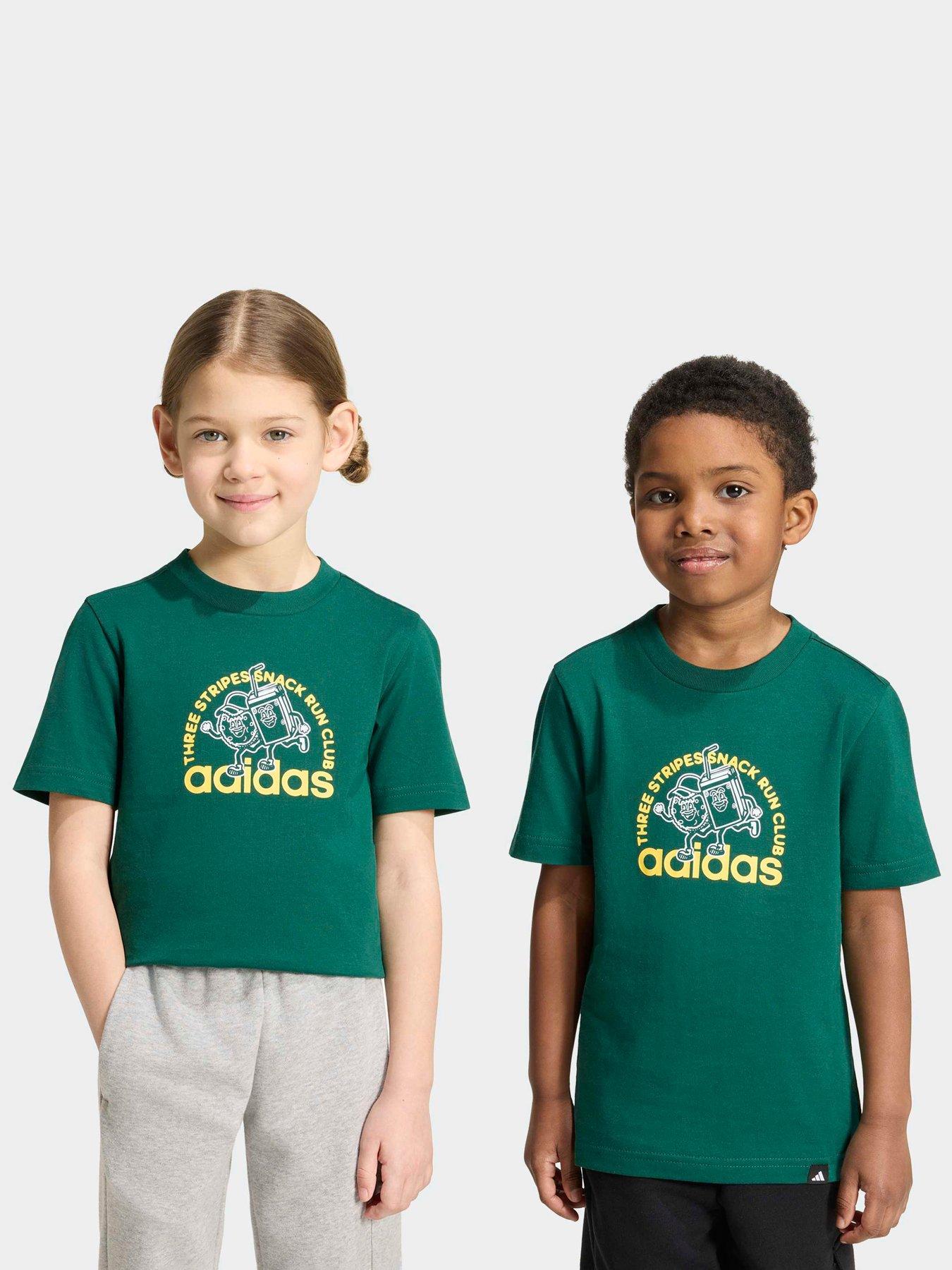 adidas Sportswear Kids Graphic Tee, Green, Size 3-4 Years