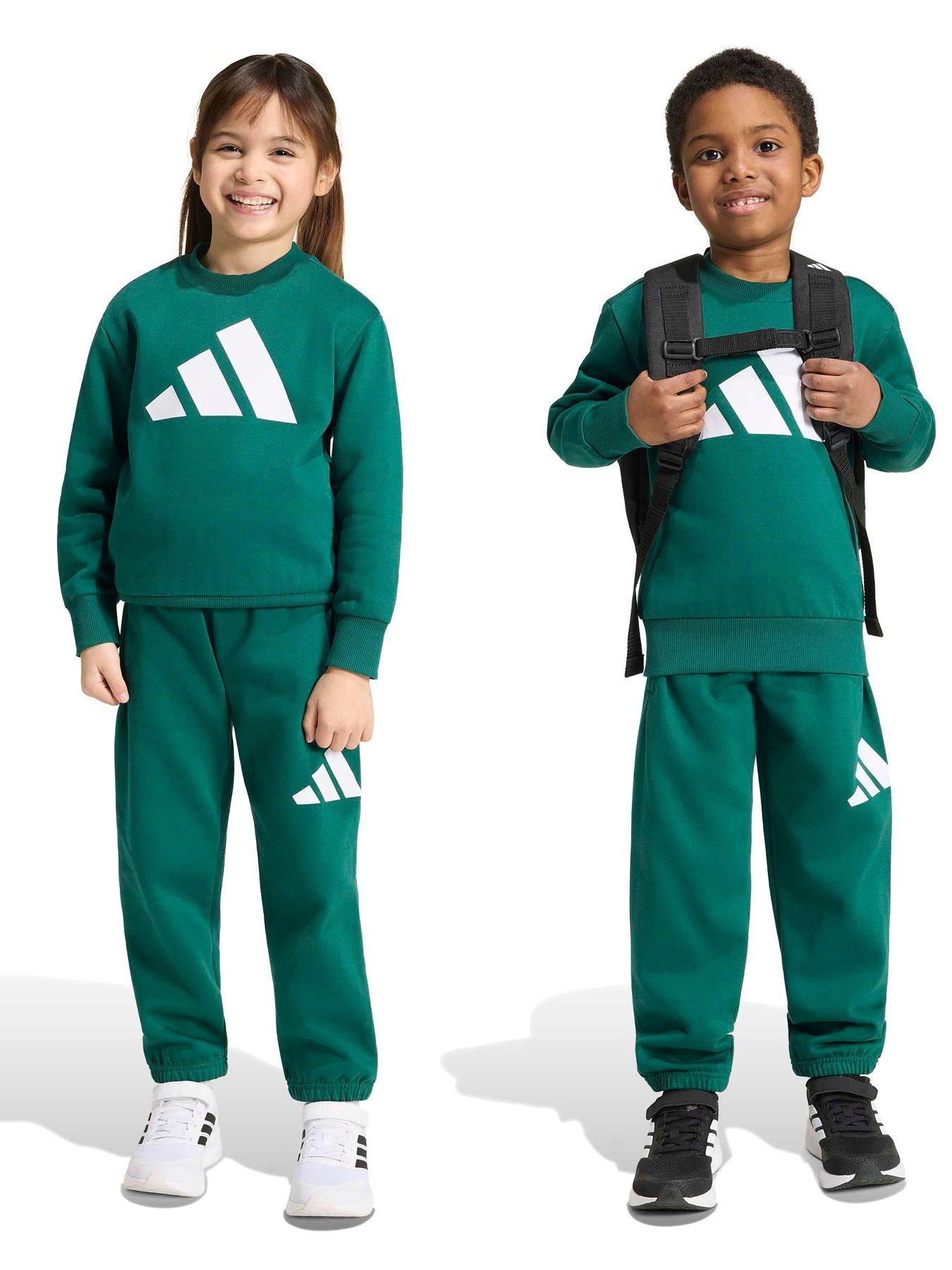 Image 1 of 5 of adidas Sportswear Kids Fleece Jogger Set - Green
