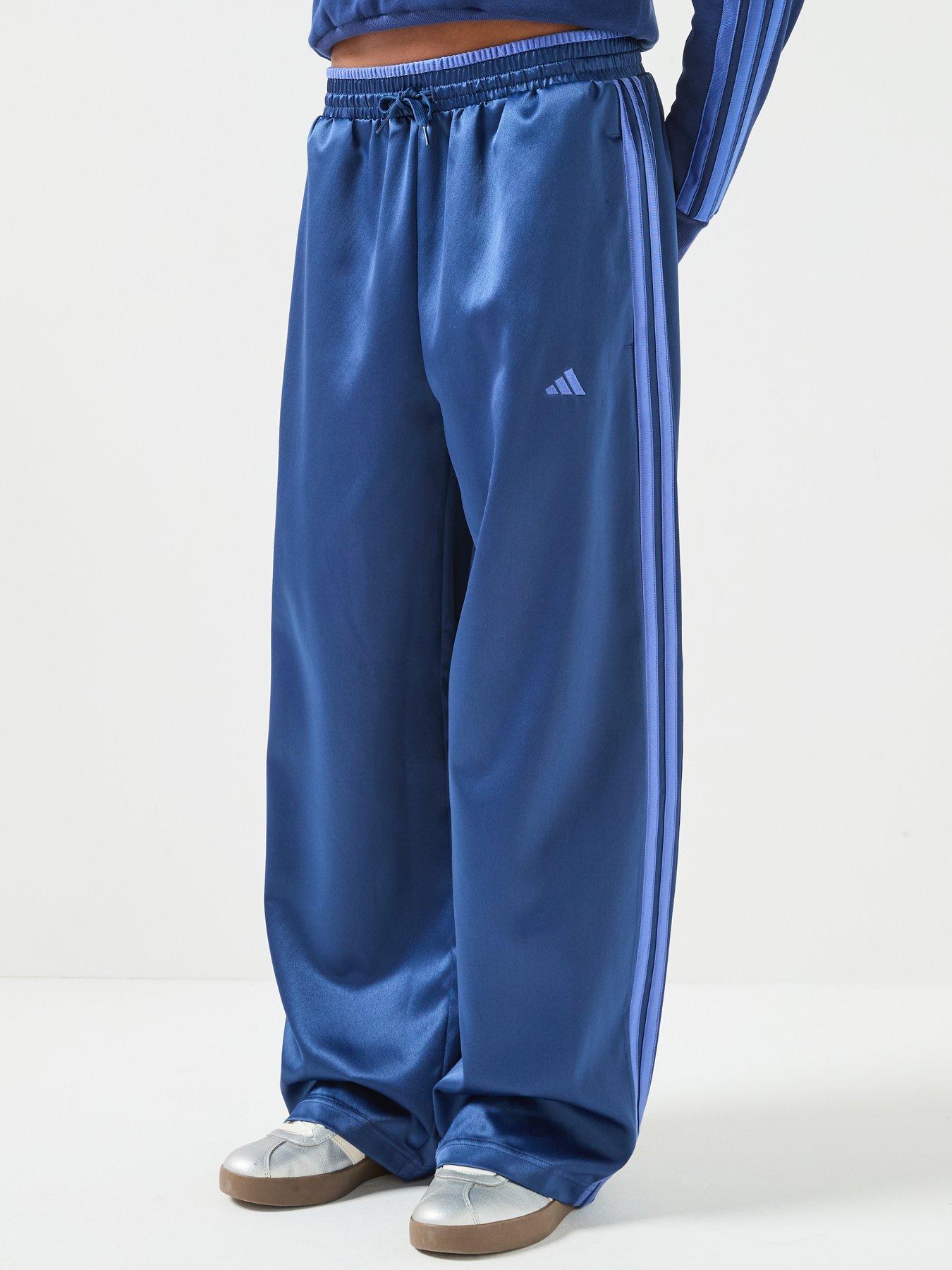 Image 1 of 6 of adidas Sportswear Junior Girls Satin Wide Leg Pant - Blue