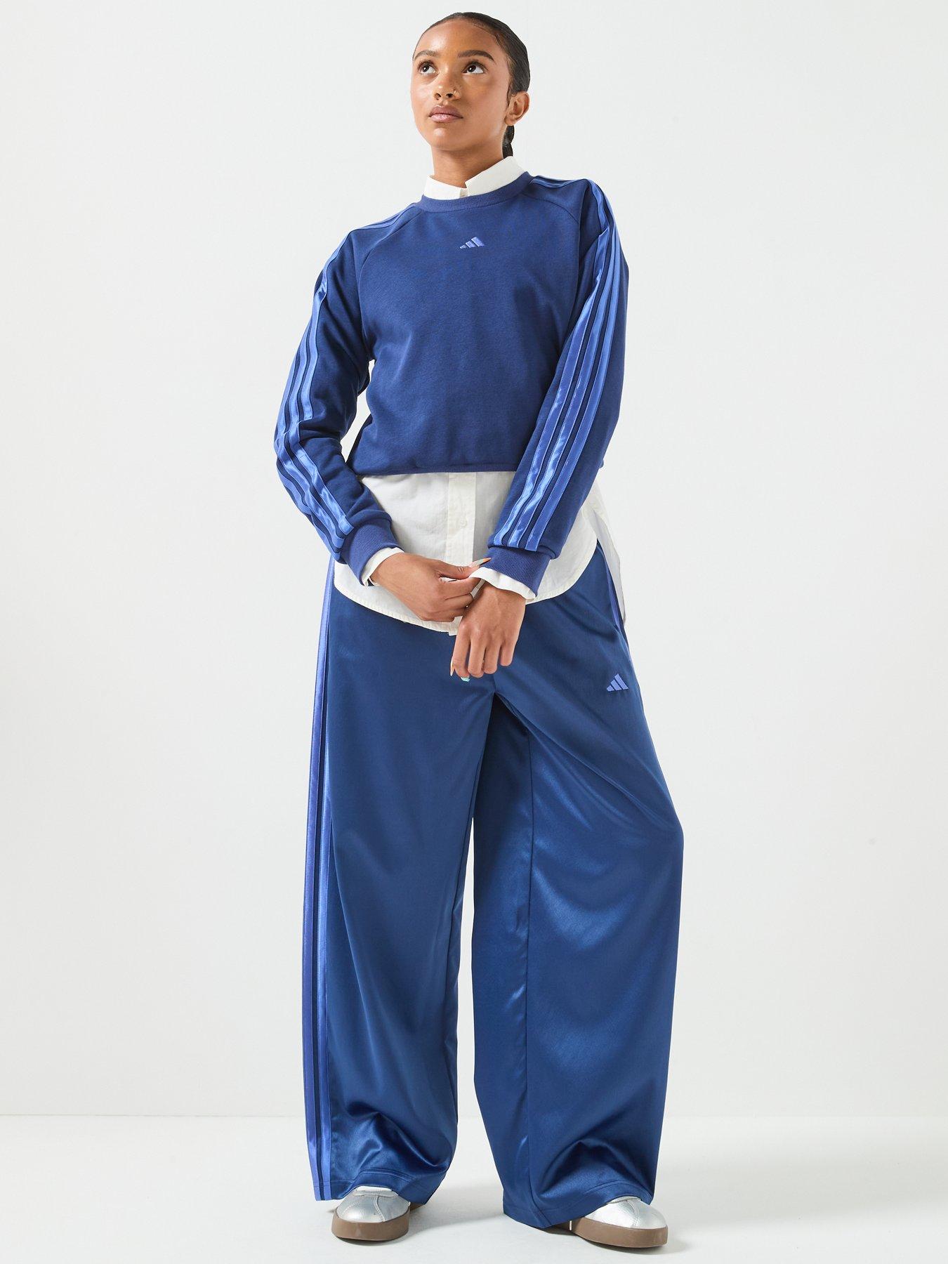 Image 6 of 6 of adidas Sportswear Junior Girls Satin Wide Leg Pant - Blue