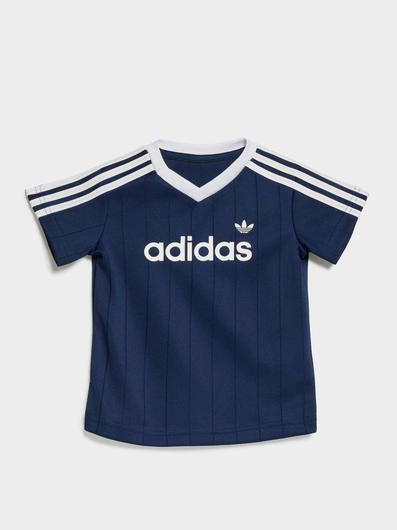 Image 4 of 6 of adidas Originals Infant Striped Short Set - Blue