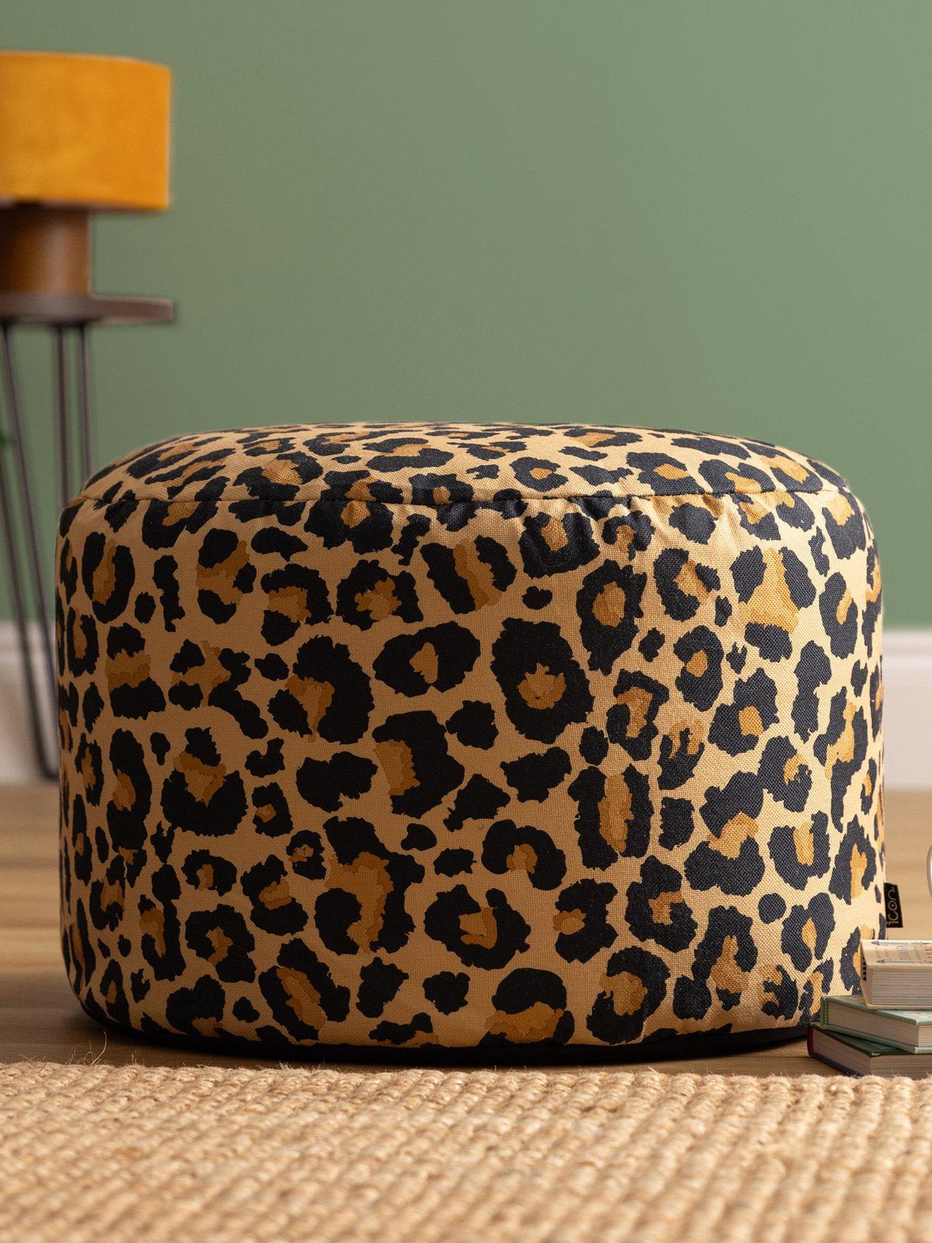 Icon Beanbags Milano Leopard Bean Bag Pouffe