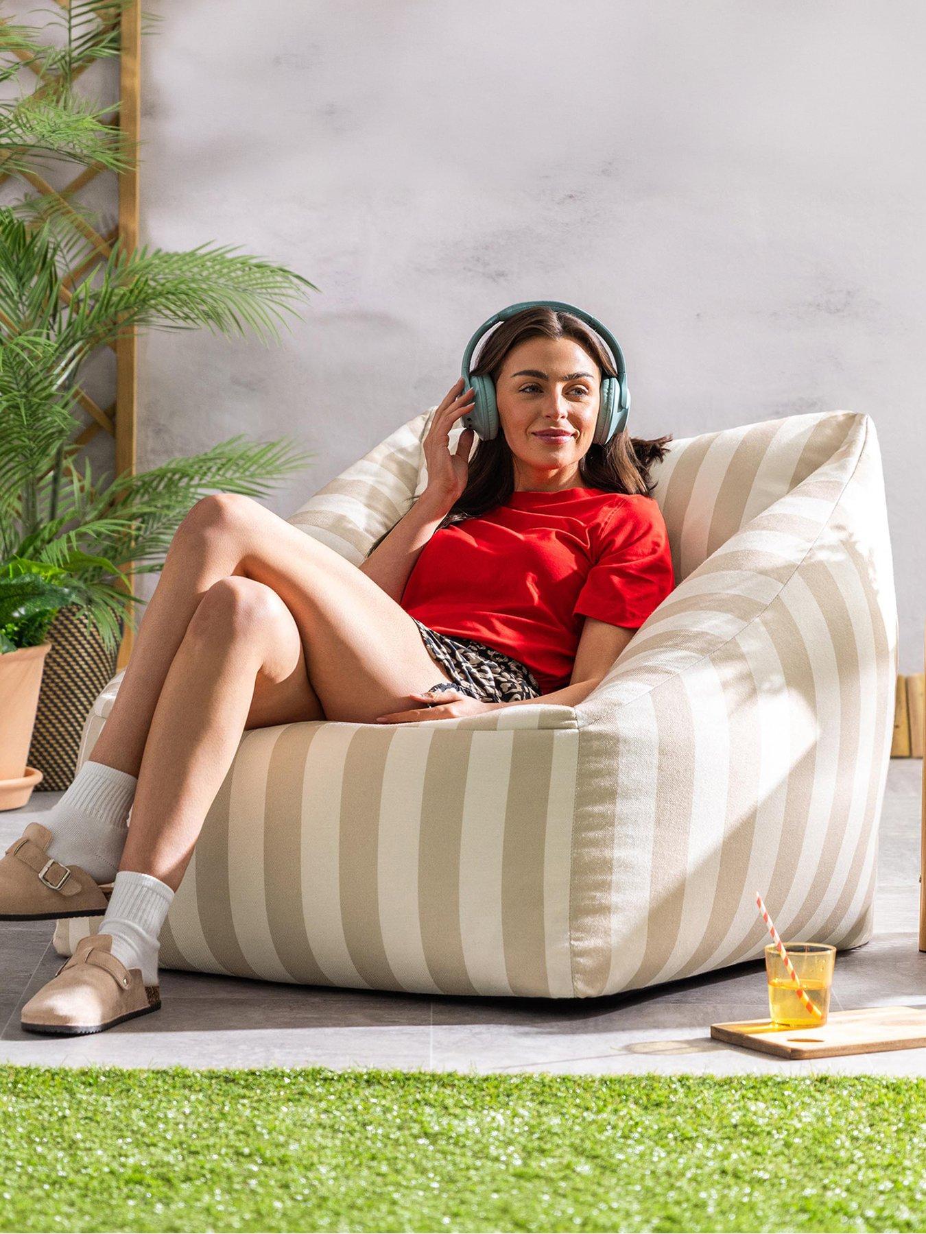 Image 3 of 6 of Icon Beanbags Natalia Woven Stripe Armchair Bean Bag