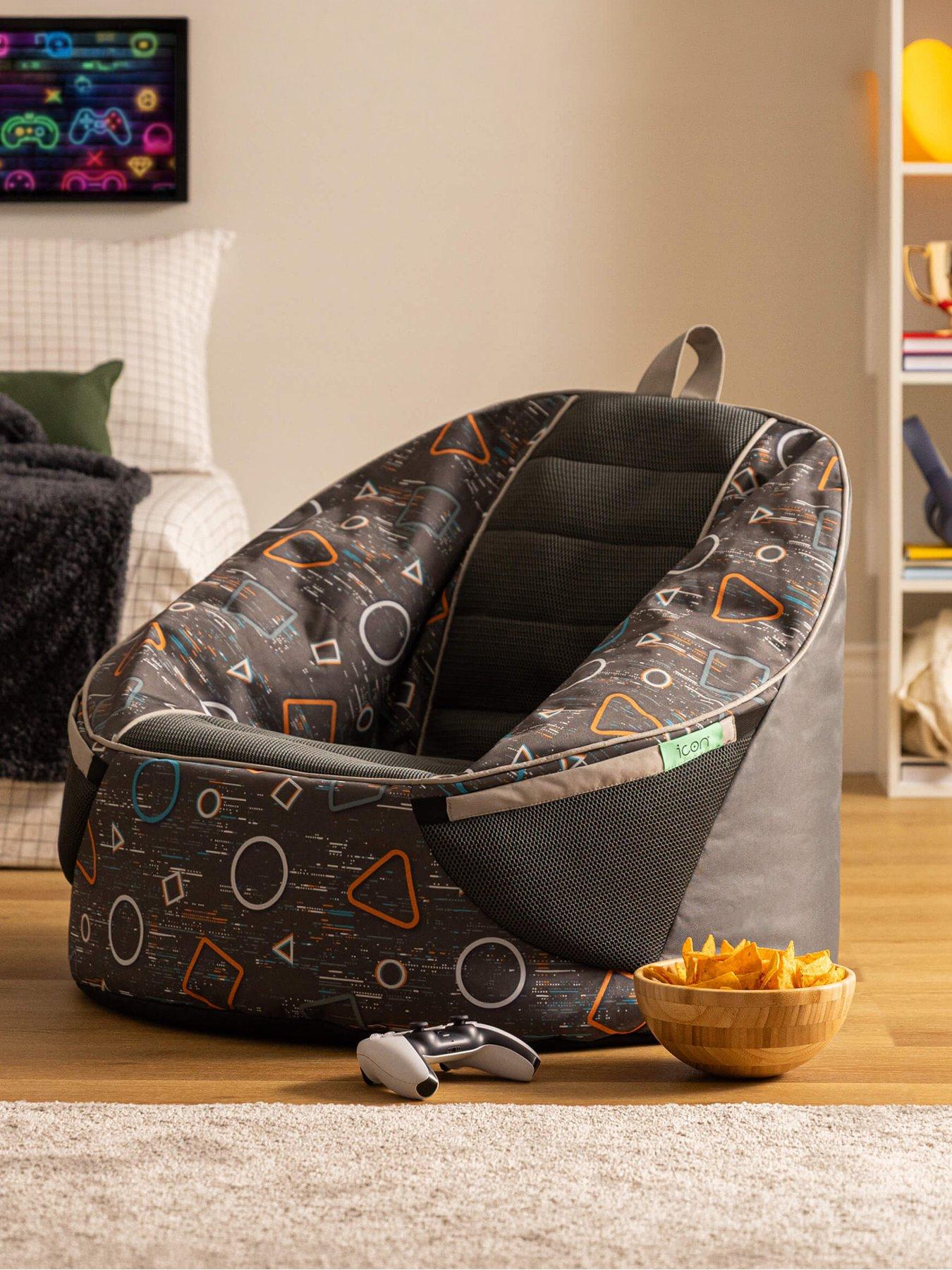 Icon Beanbags Alpha Kids Gaming Bean Bag - Grey