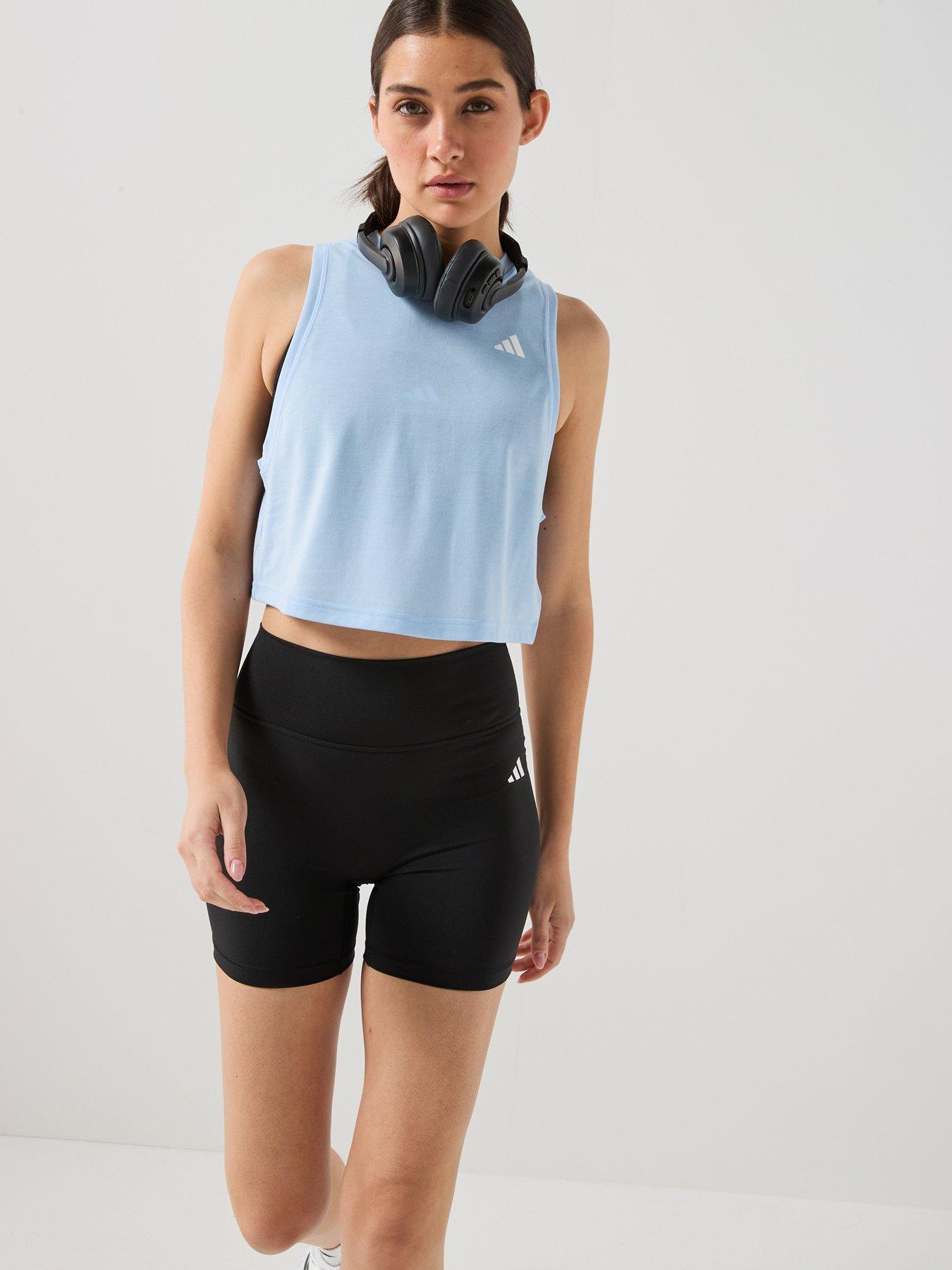 adidas Womens Training Workout Essentials Tanks, Blue, Size Xl, Women