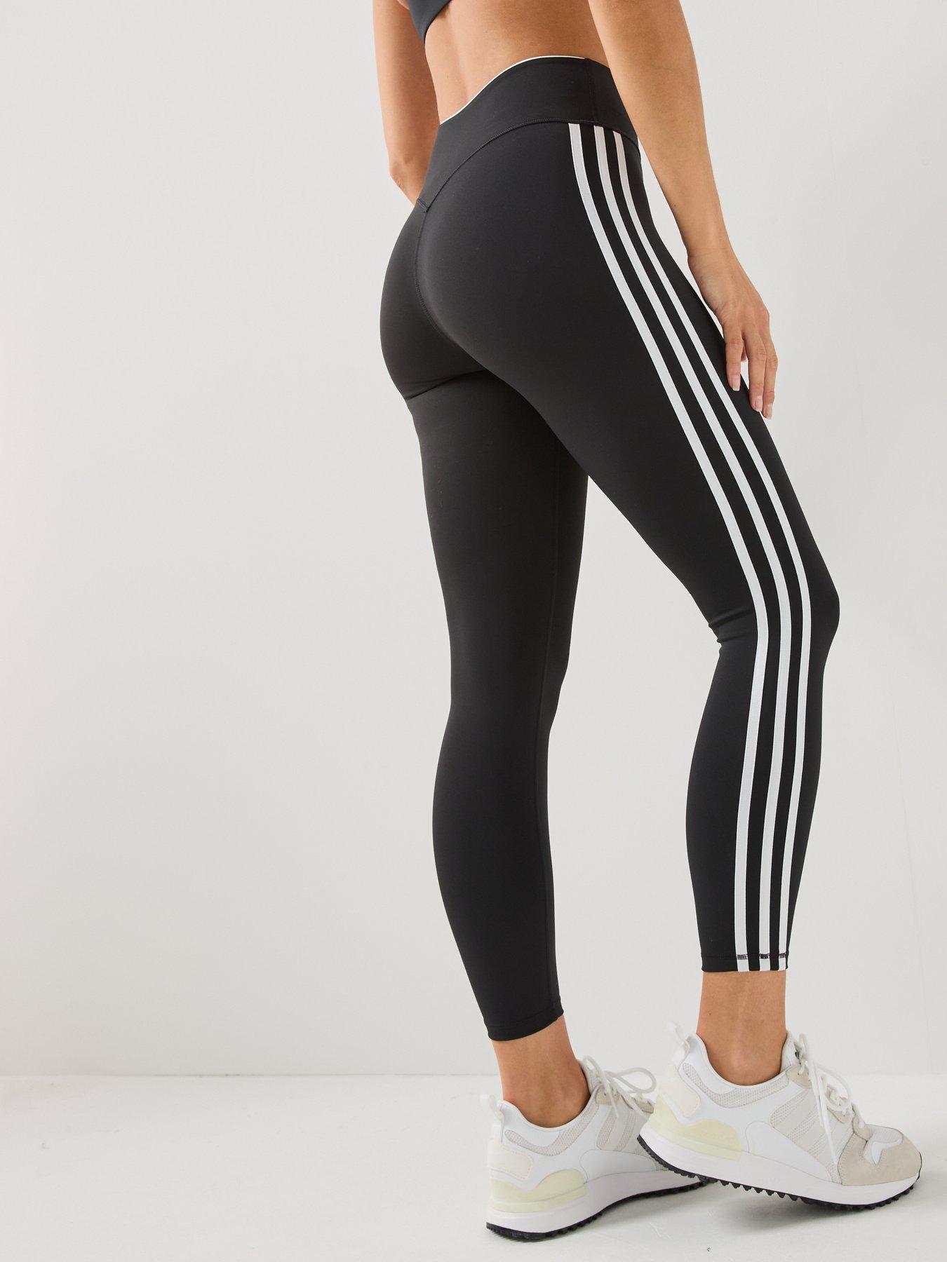 Image 2 of 5 of adidas Originals Women's Original Sport Three Stripe High Waisted Training Leggings- Black