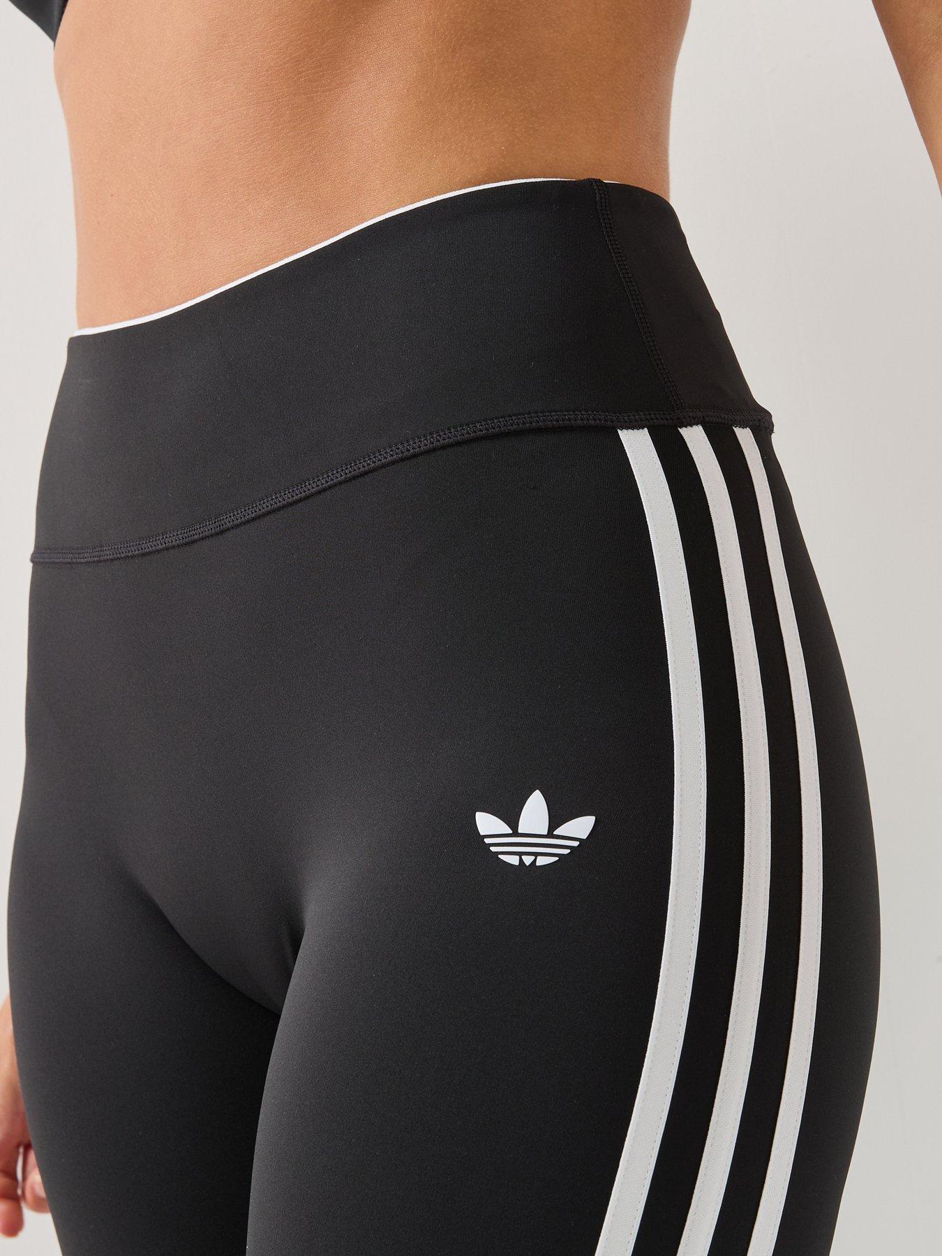 Image 4 of 5 of adidas Originals Women's Original Sport Three Stripe High Waisted Training Leggings- Black
