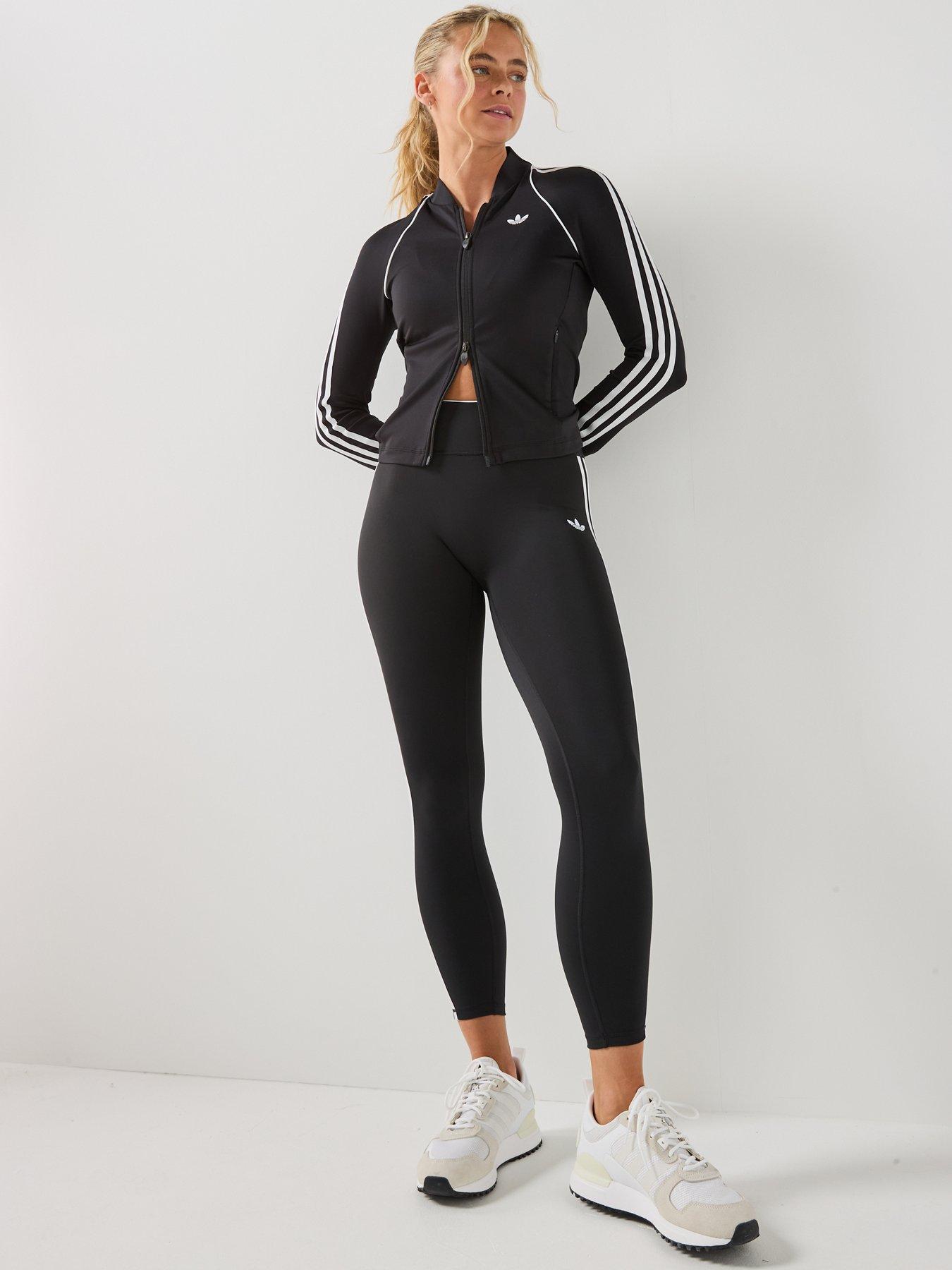 Image 5 of 5 of adidas Originals Women's Original Sport Three Stripe High Waisted Training Leggings- Black