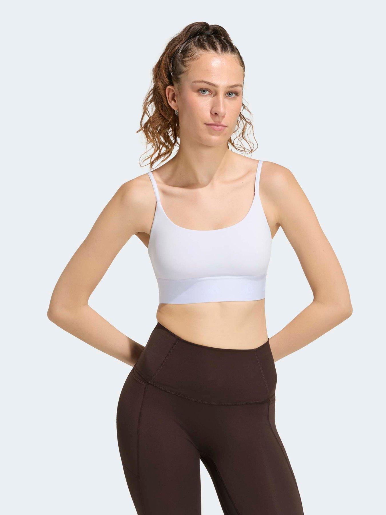 Image 1 of 5 of adidas Womens Training Workout Essentials Light Support Sports Bra - Soft Purple