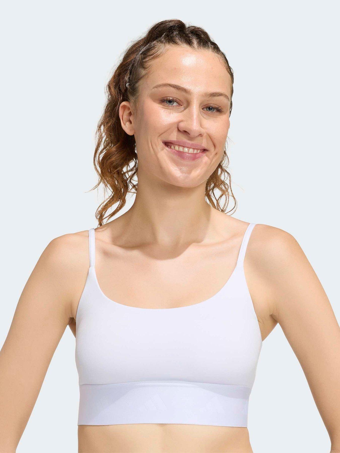 Image 4 of 5 of adidas Womens Training Workout Essentials Light Support Sports Bra - Soft Purple