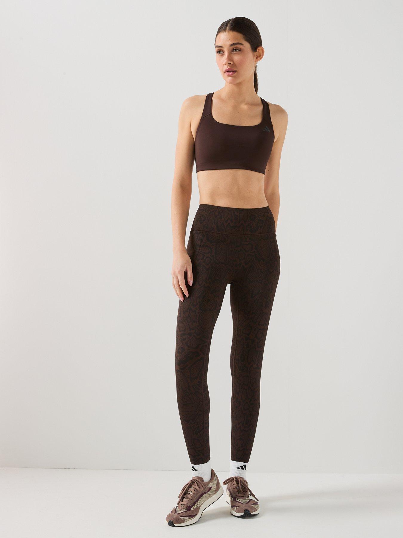 Image 3 of 6 of adidas Womens Training Power Tights - Brown
