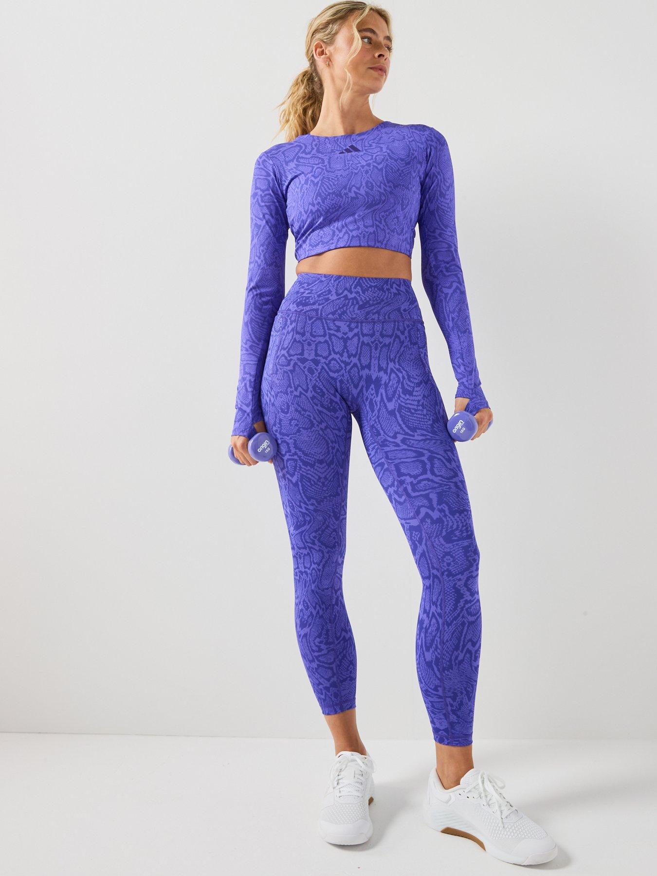 adidas Women's Optime PrimeLift Snake 7/8 Leggings - Purple