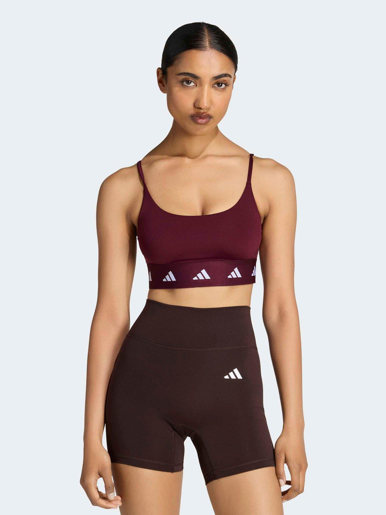 Image 1 of 5 of adidas Womens Training Workout Essentials Light Support Sports Bra - Red