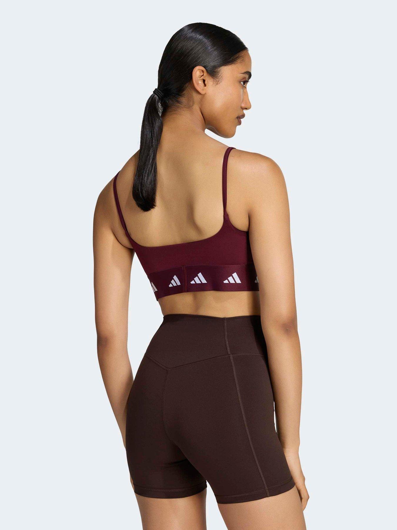 Image 2 of 5 of adidas Womens Training Workout Essentials Light Support Sports Bra - Red