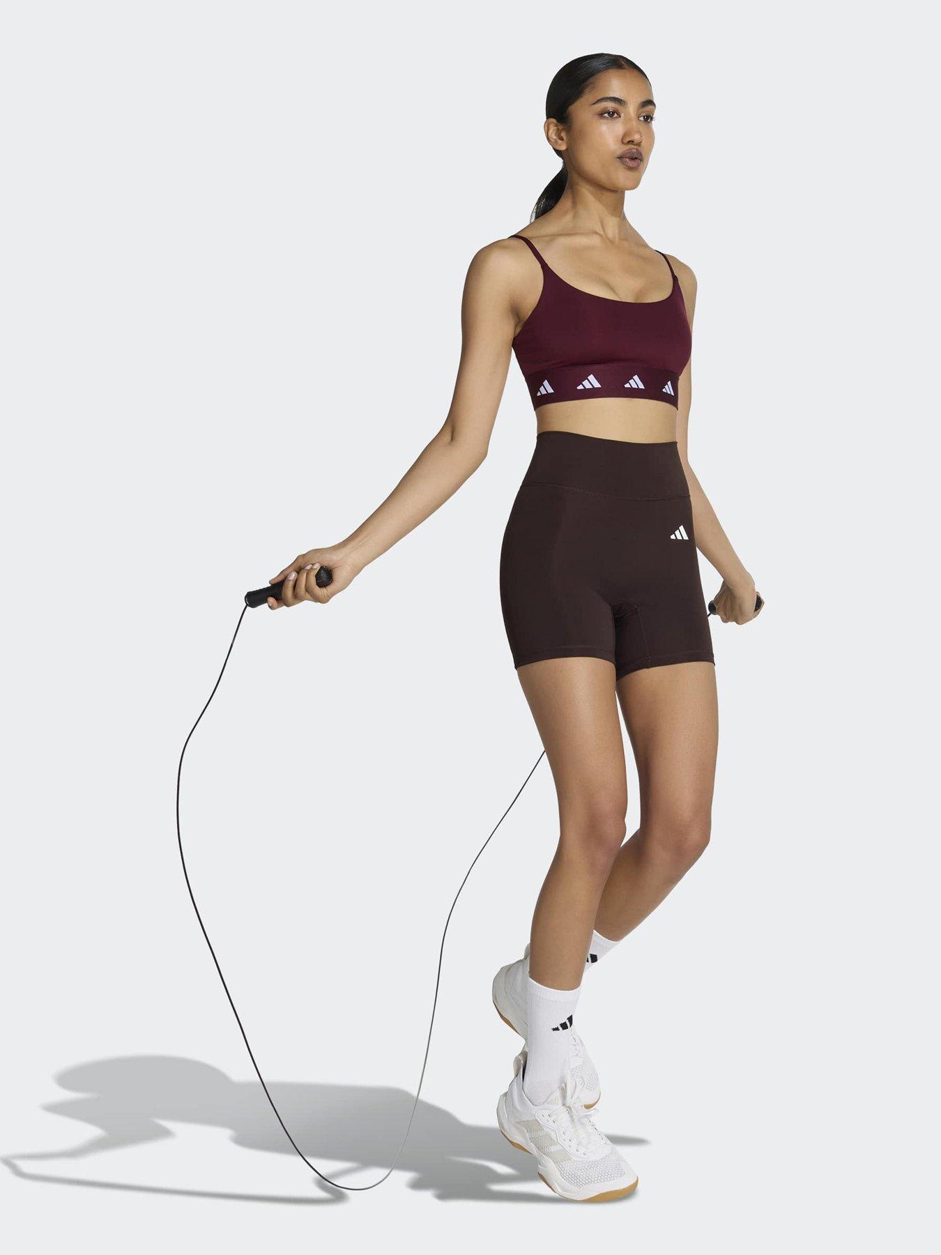 Image 3 of 5 of adidas Womens Training Workout Essentials Light Support Sports Bra - Red