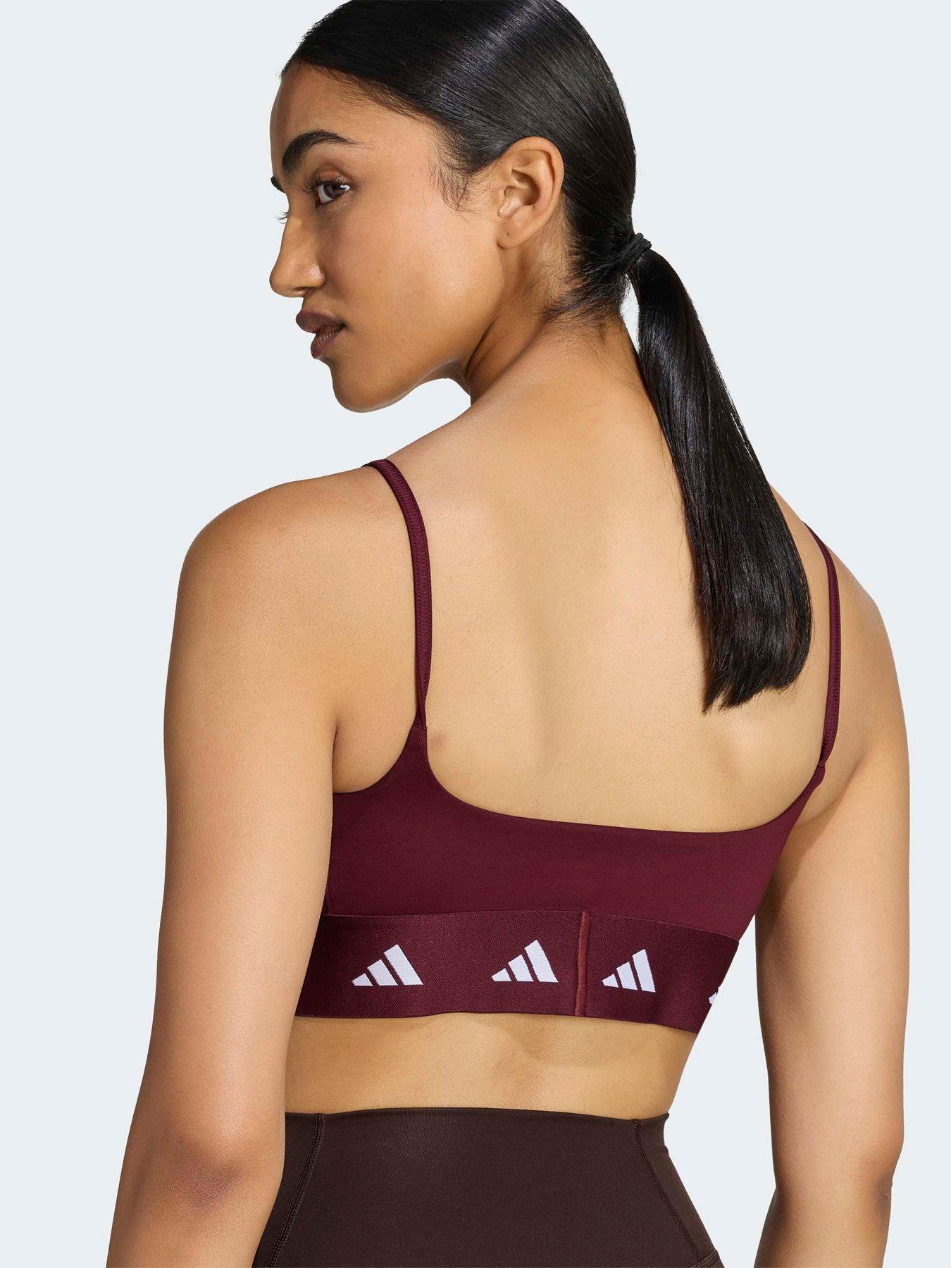 Image 5 of 5 of adidas Womens Training Workout Essentials Light Support Sports Bra - Red