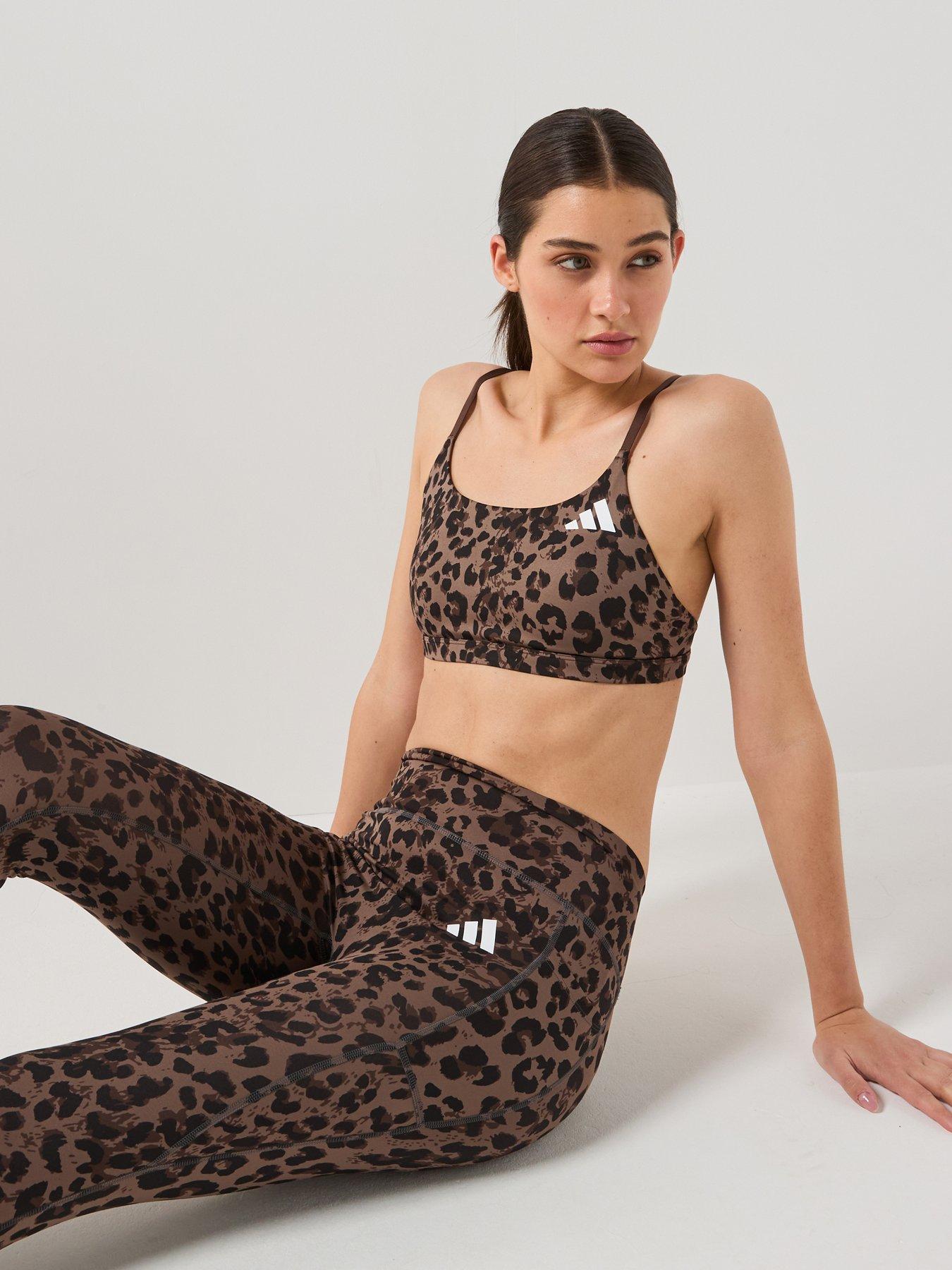 Image 1 of 6 of adidas Womens Training Workout Essentials Plus Light Support Sports Bra - Brown