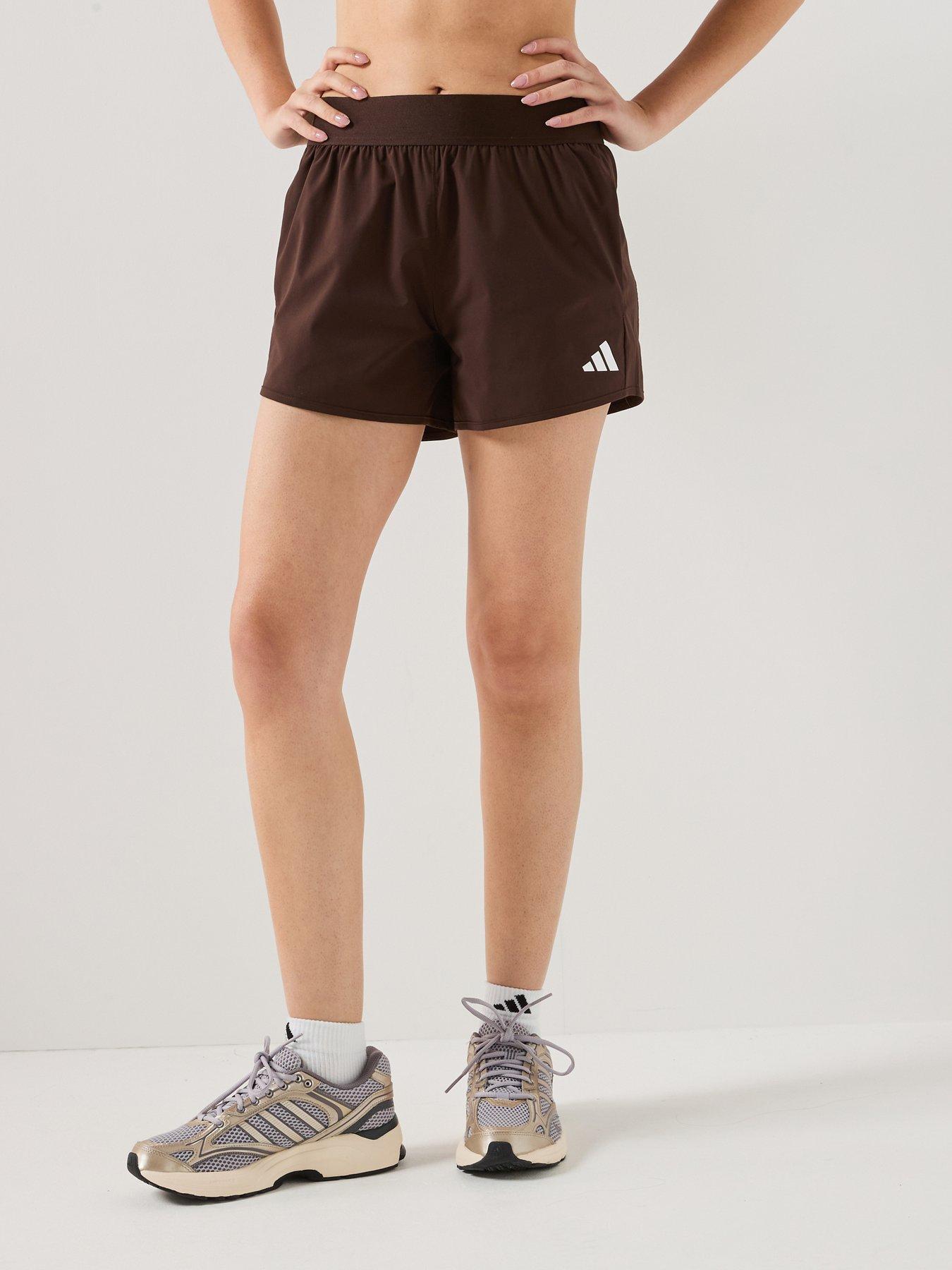 adidas Womens Training Intensity 4 Inch Pacer Shorts - Brown
