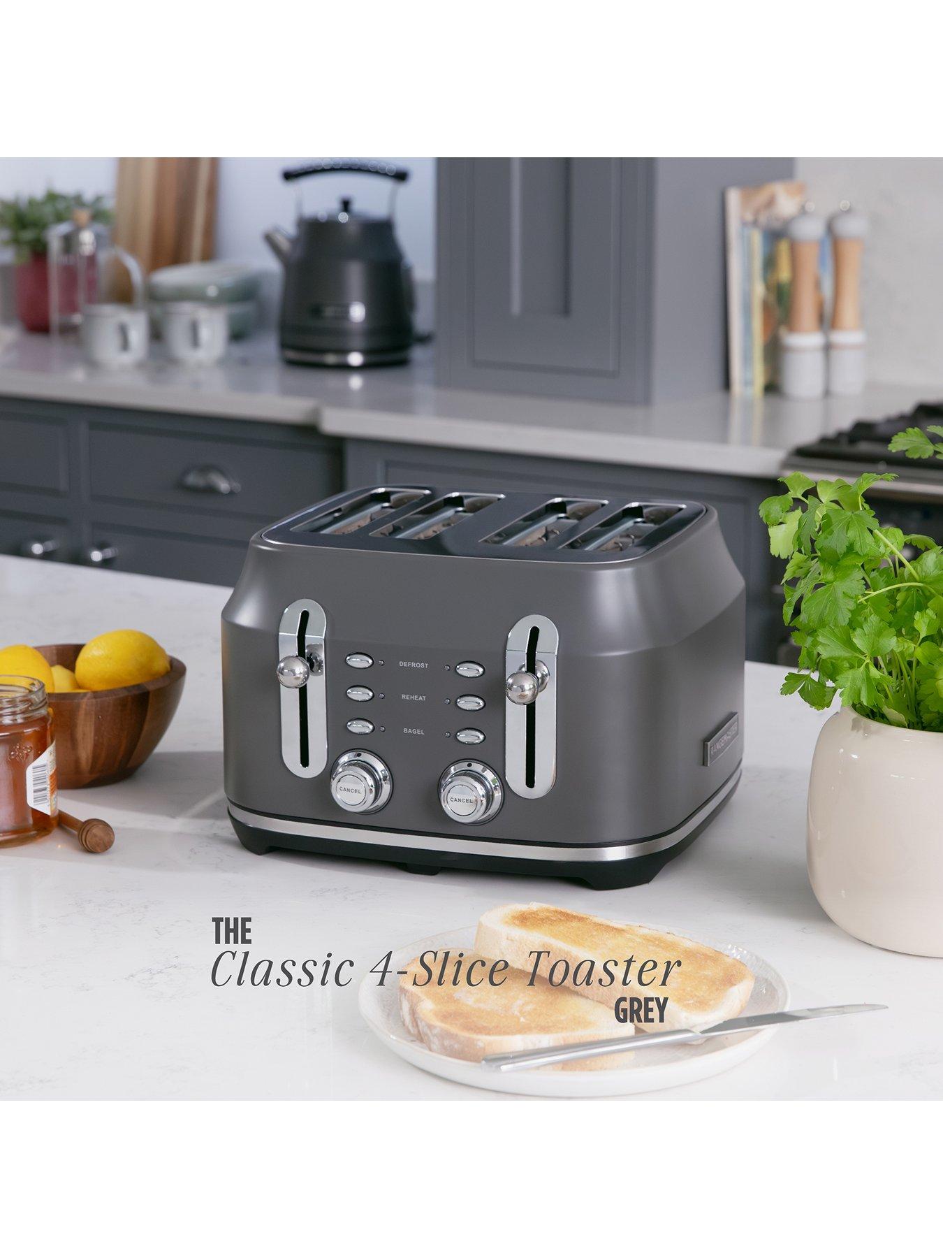 Rangemaster RMCL4S304GY Classic Toaster in Matt Grey | Very