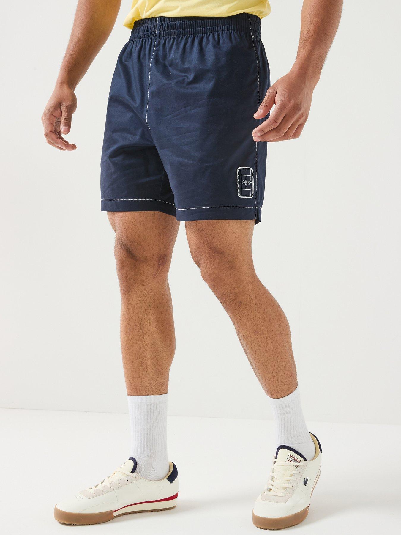 Image 1 of 6 of Lacoste Premium Embroidered Woven Shorts - Navy