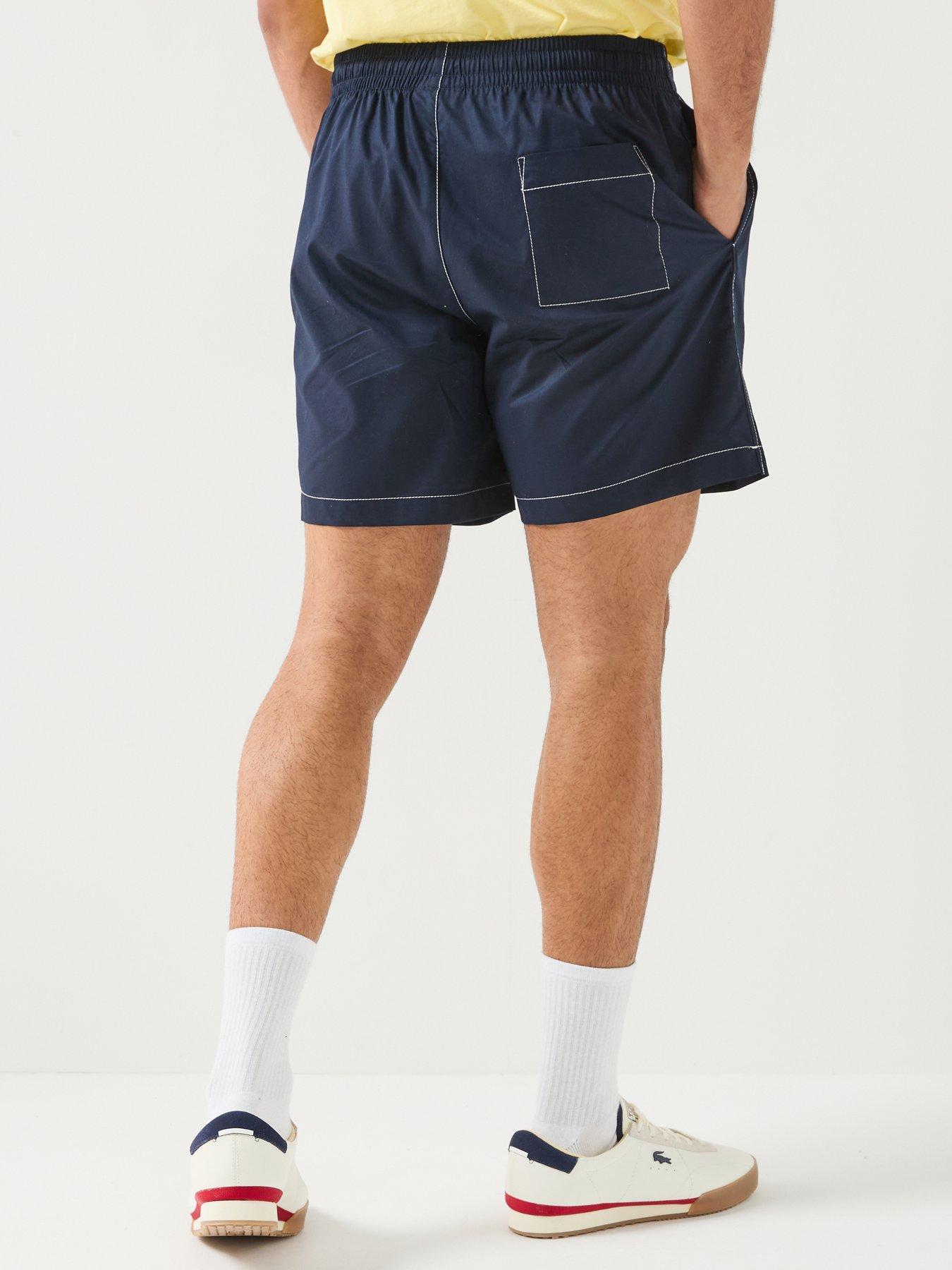 Image 2 of 6 of Lacoste Premium Embroidered Woven Shorts - Navy