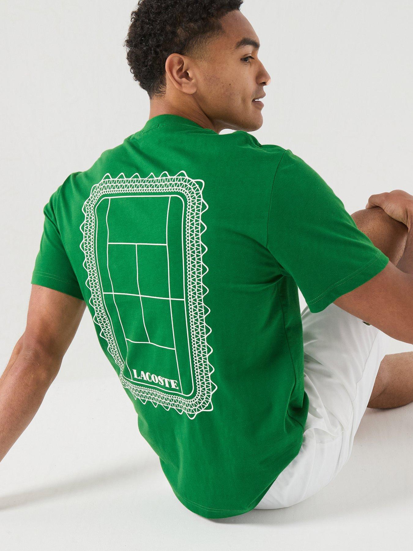 Lacoste Premium Back Graphic T-Shirt, Green, Size S, Men